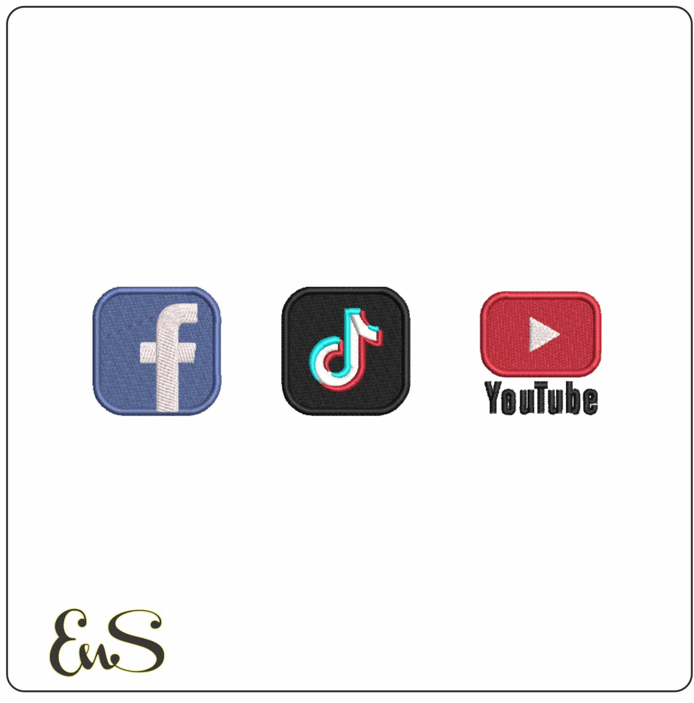 Social Media - Elegant embroidery design file-instant download