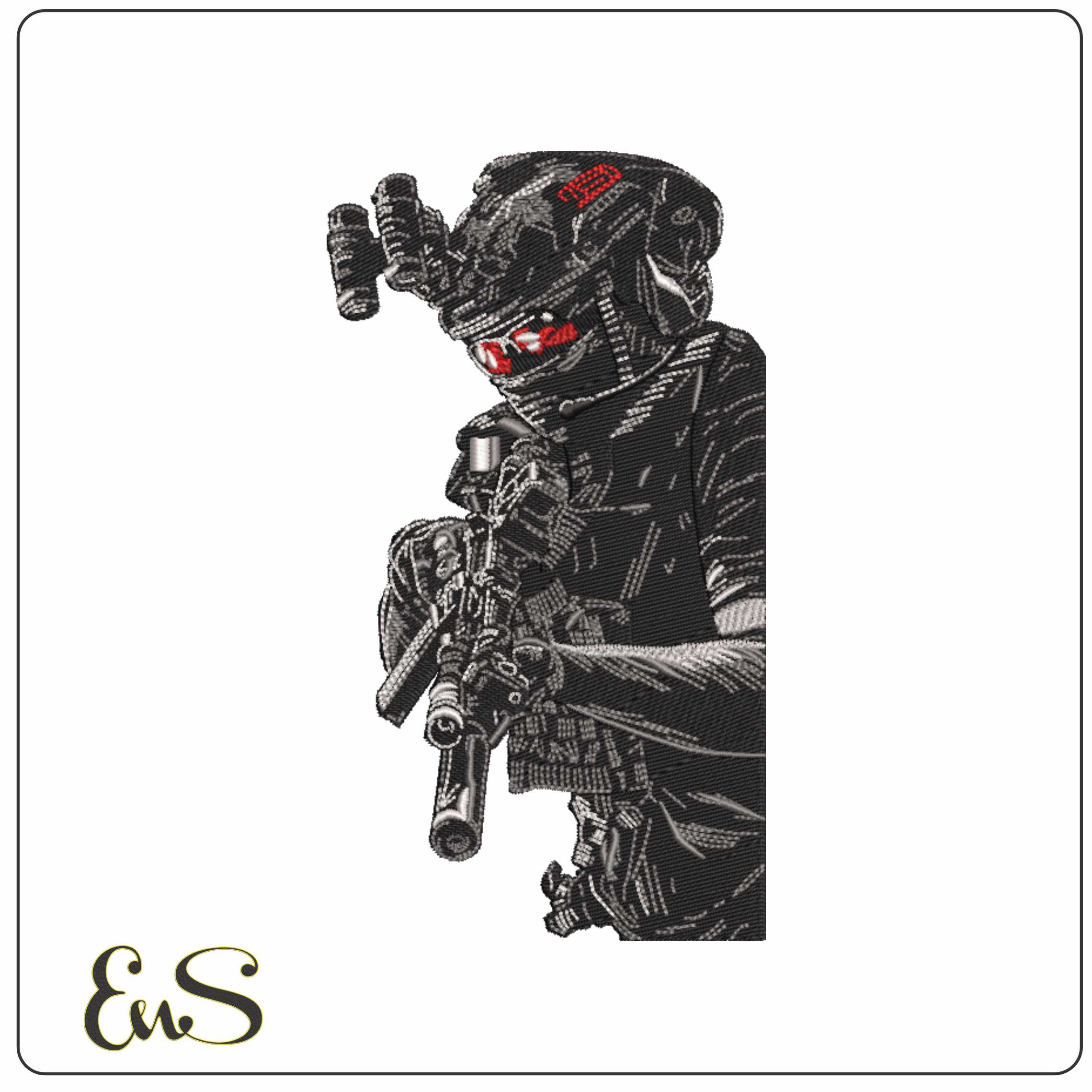 Soldier Around Corner - Elegant embroidery design file-instant download