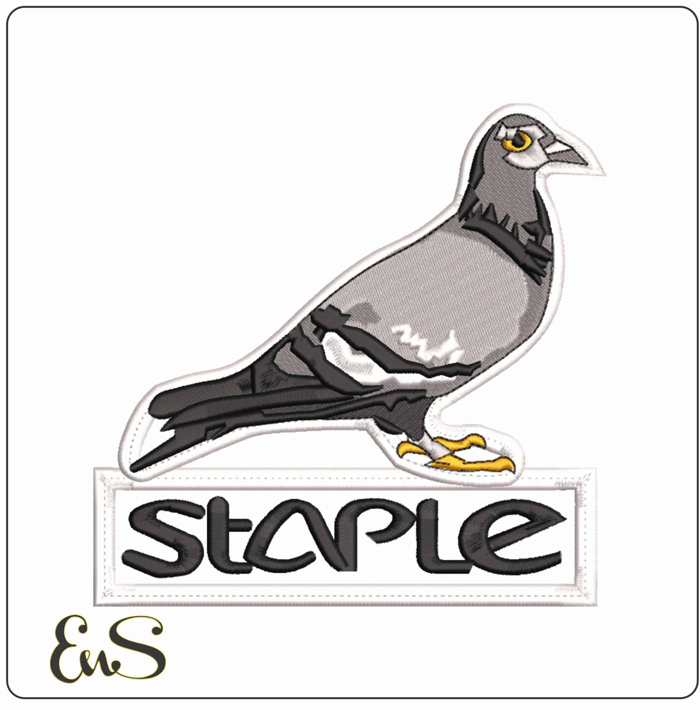 Staple Pigeon Patch - Elegant embroidery design file-instant download