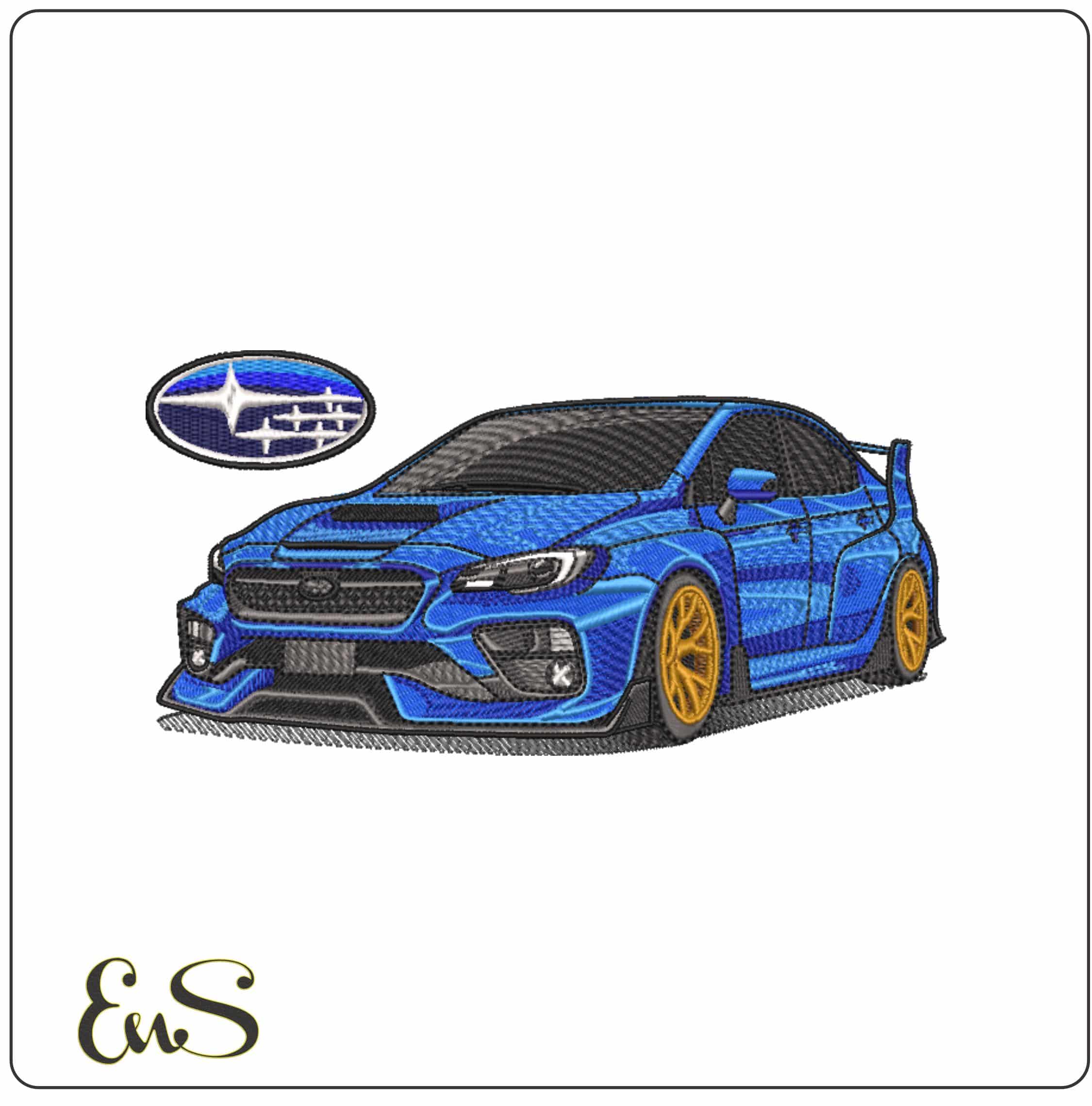 Subaru WRX STI with Logo - Elegant embroidery design file-instant download
