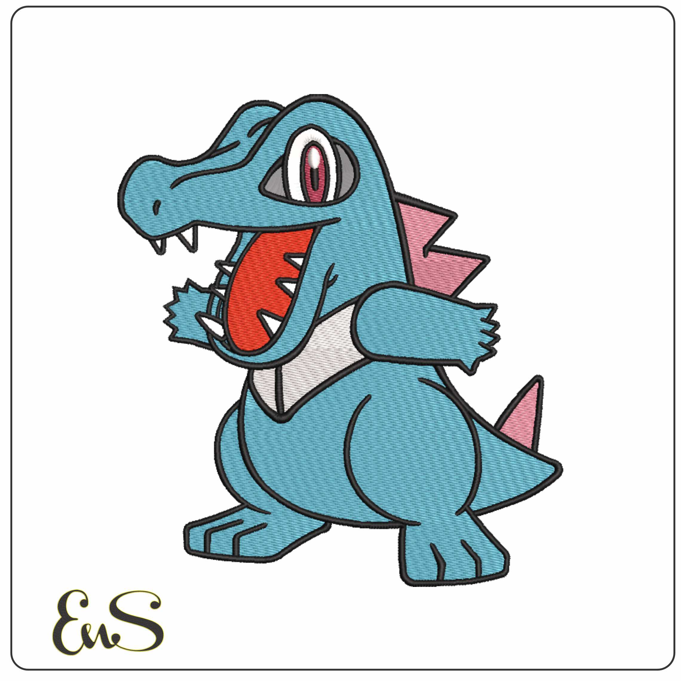 Totodile Pokemon  - Elegant embroidery design file-instant download