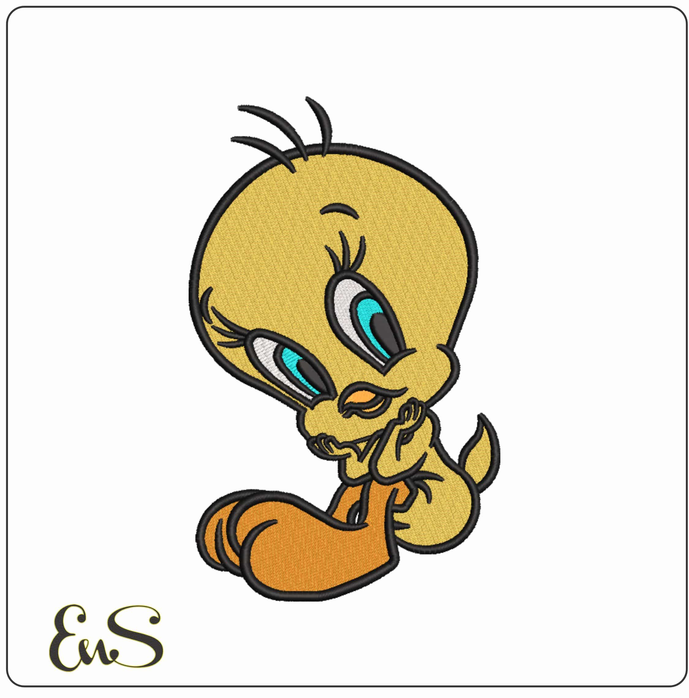 Tweetie Pie Sitting - Elegant embroidery design file-instant download