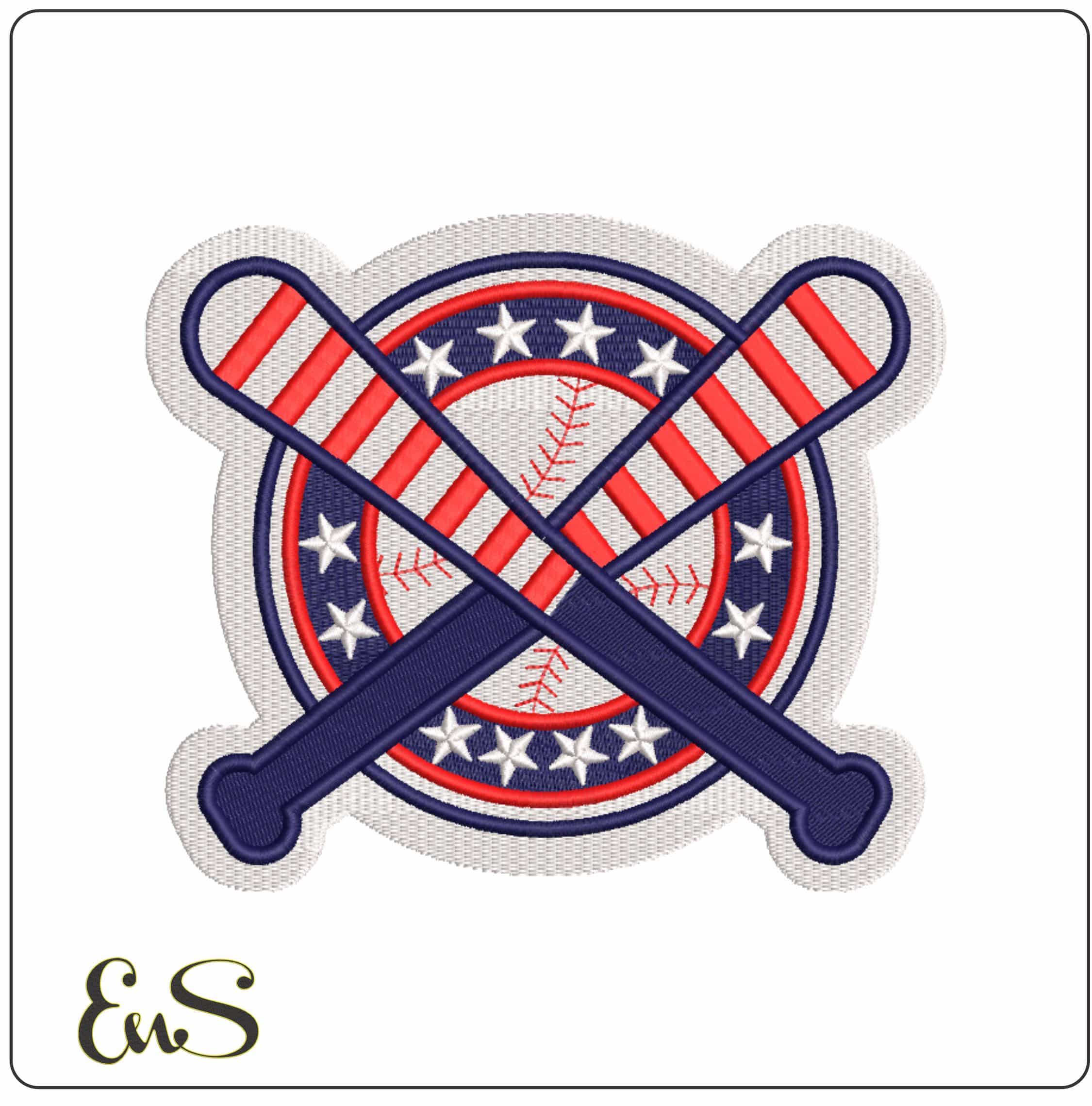 USA Baseball  - Elegant embroidery design file-instant download