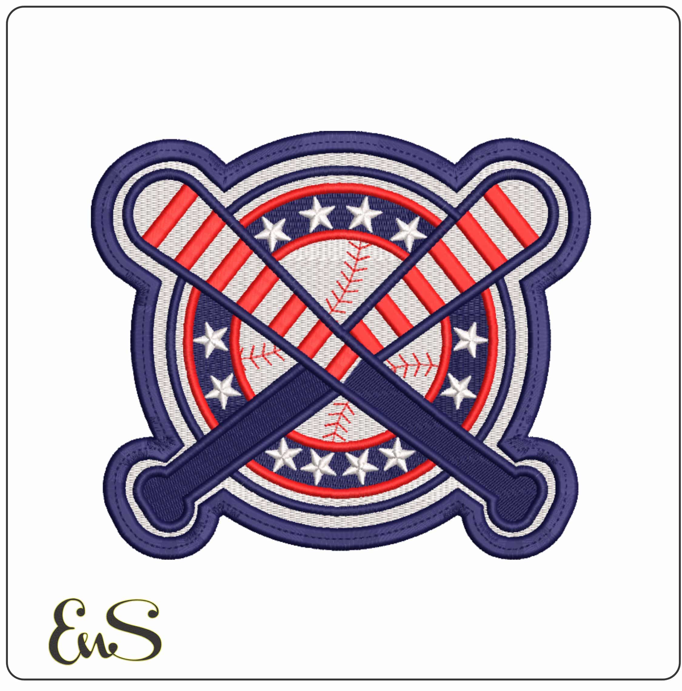 USA Baseball Outline - Elegant embroidery design file-instant download