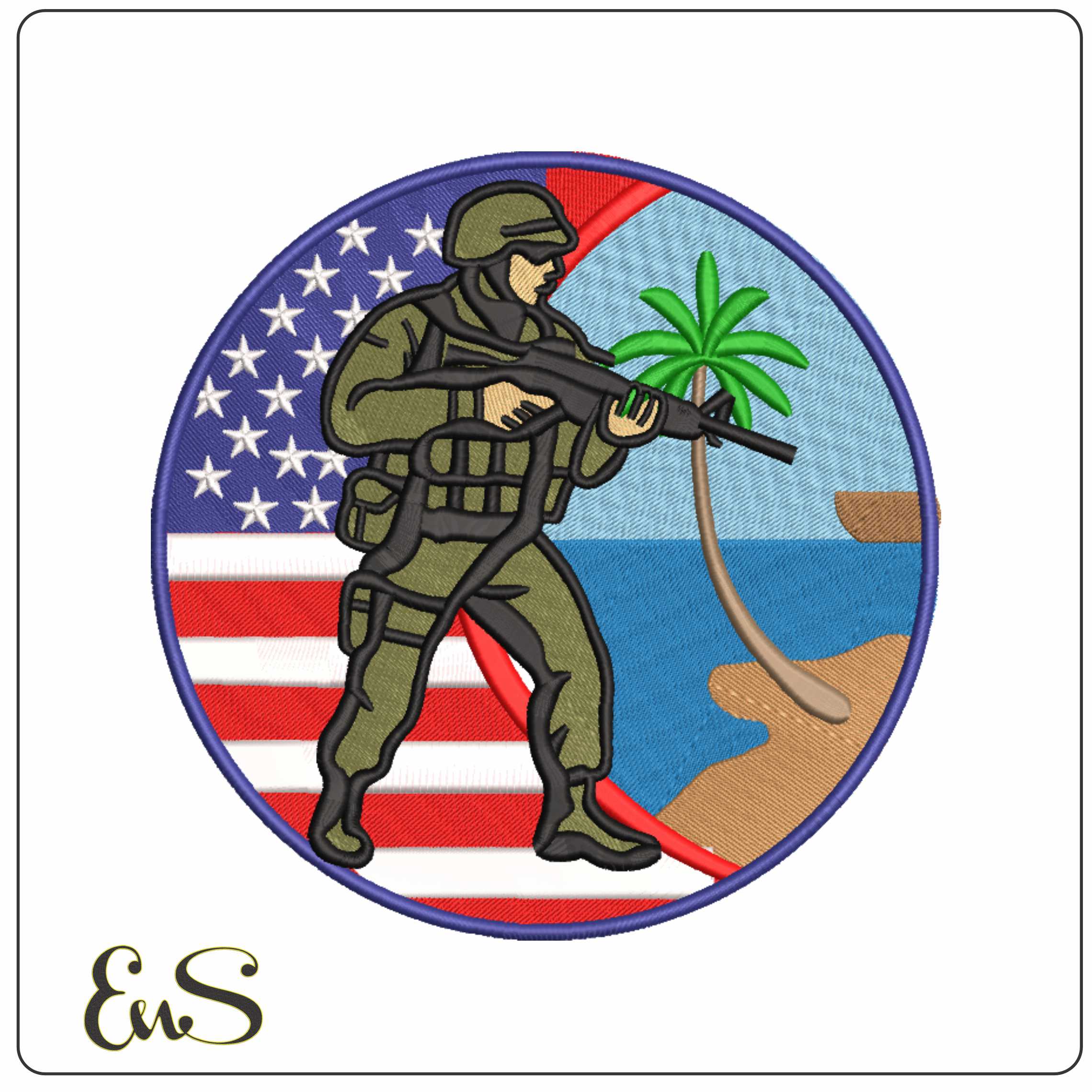 USA Security Forces Patch  - Elegant embroidery design file-instant download