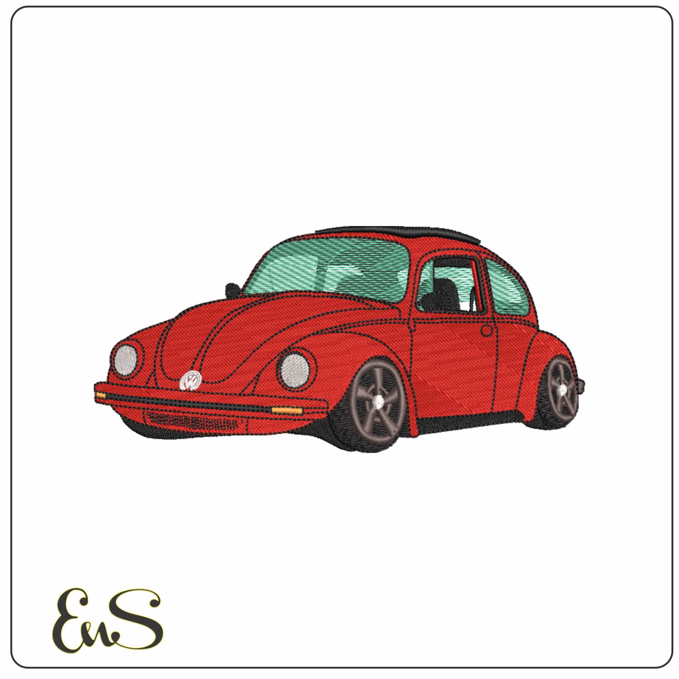 VW Beetle Bug  - Elegant embroidery design file-instant download