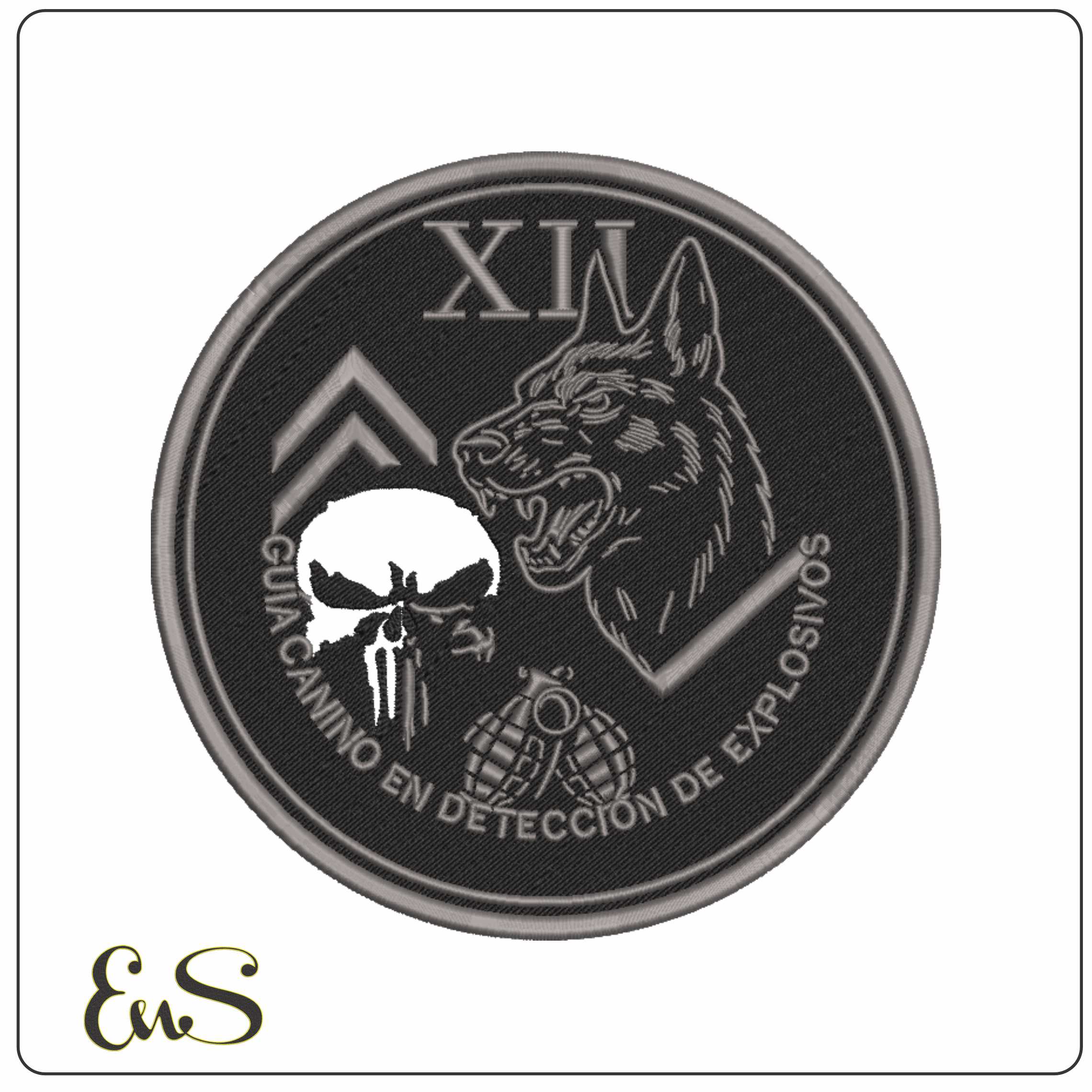 XII Bomb Detection  - Elegant embroidery design file-instant download