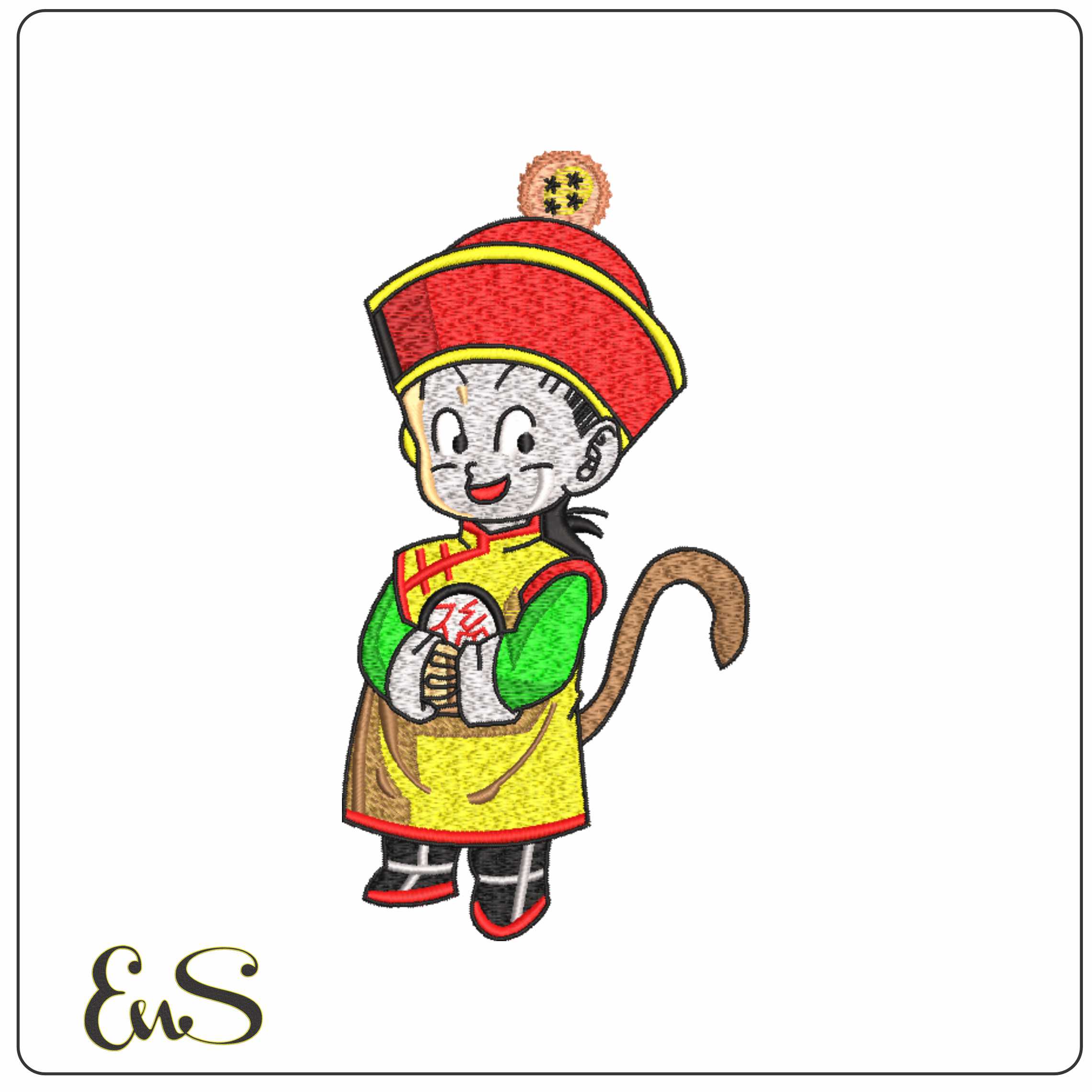 Young Gohan Dragon Ball Z  - Elegant embroidery design file-instant download