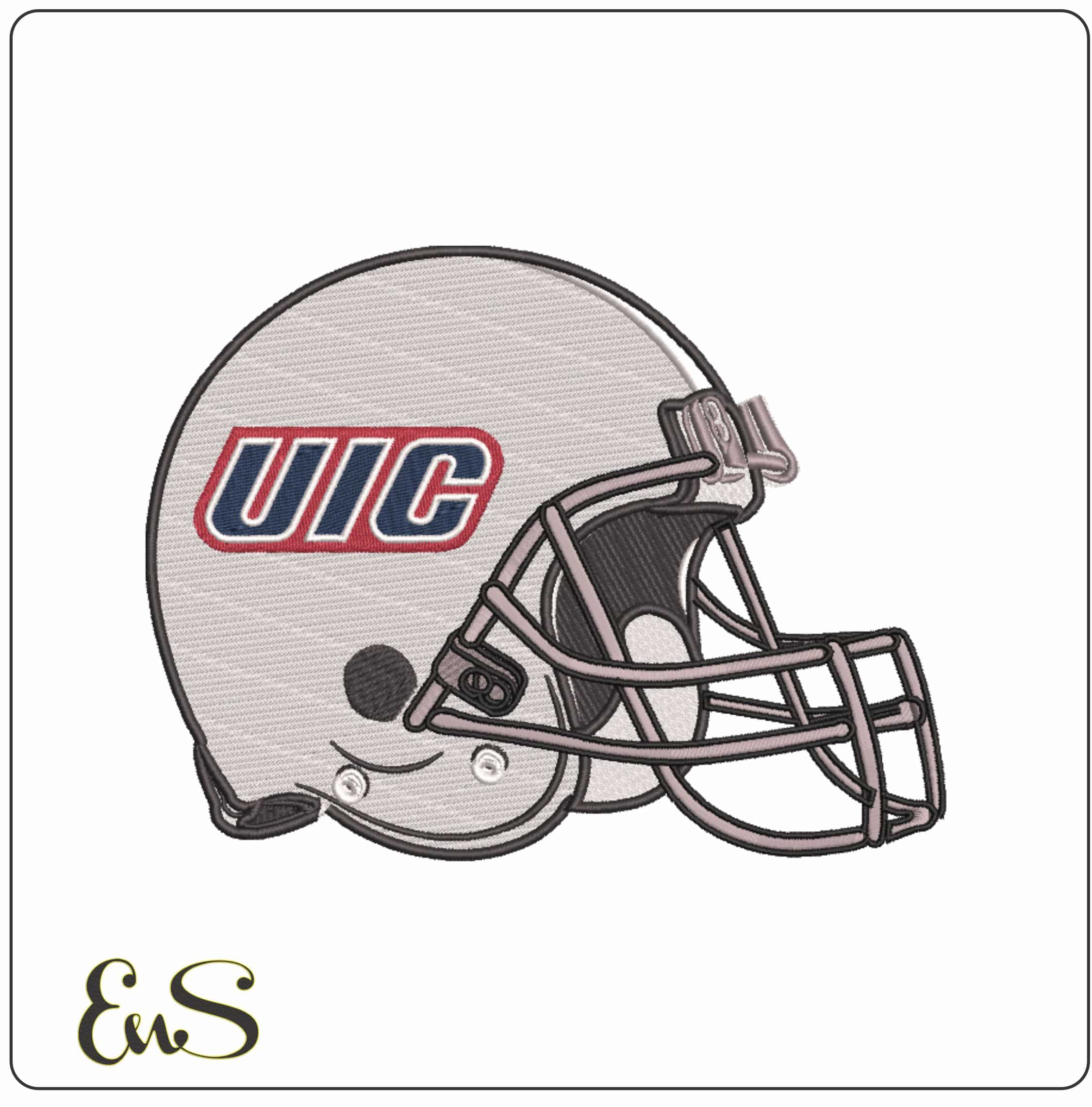 AF Helmet Illinois Chicago Flames 2020  - Elegant embroidery design file-instant download