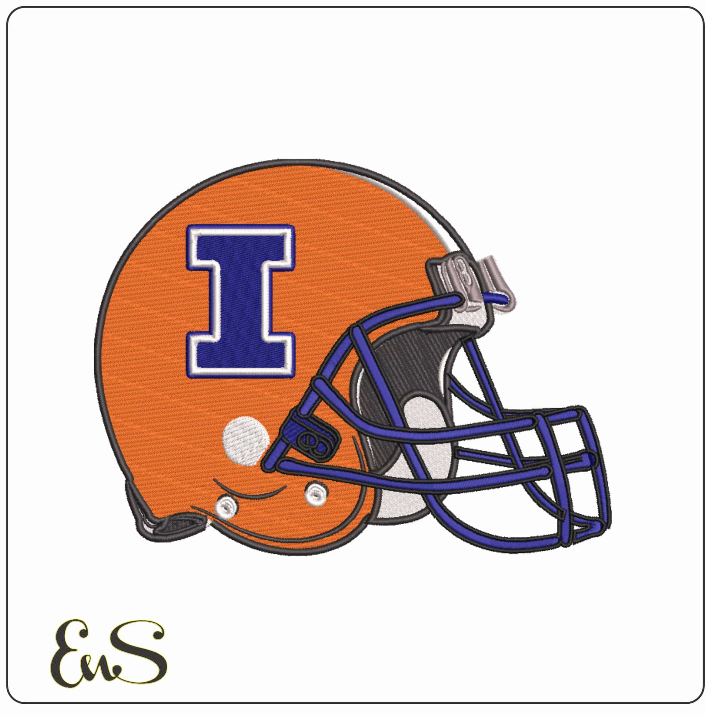 AF Helmet Illinois Fightin Illini University  - Elegant embroidery design file-instant download