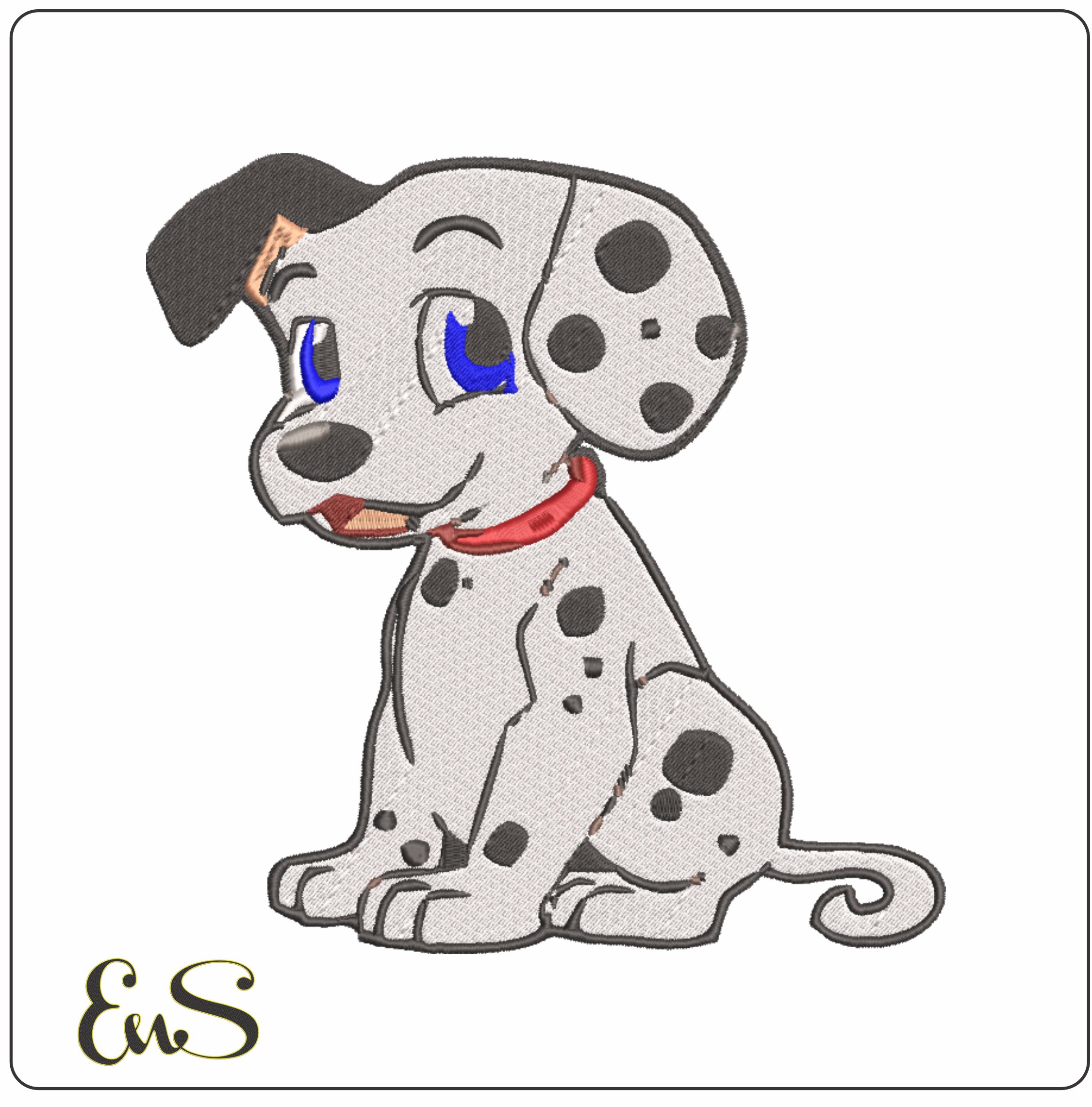 101 Dalmatian embroidery design - Cartoon dog embroidery design machine pattern Baby toddler embroidery file - instant download in a frame