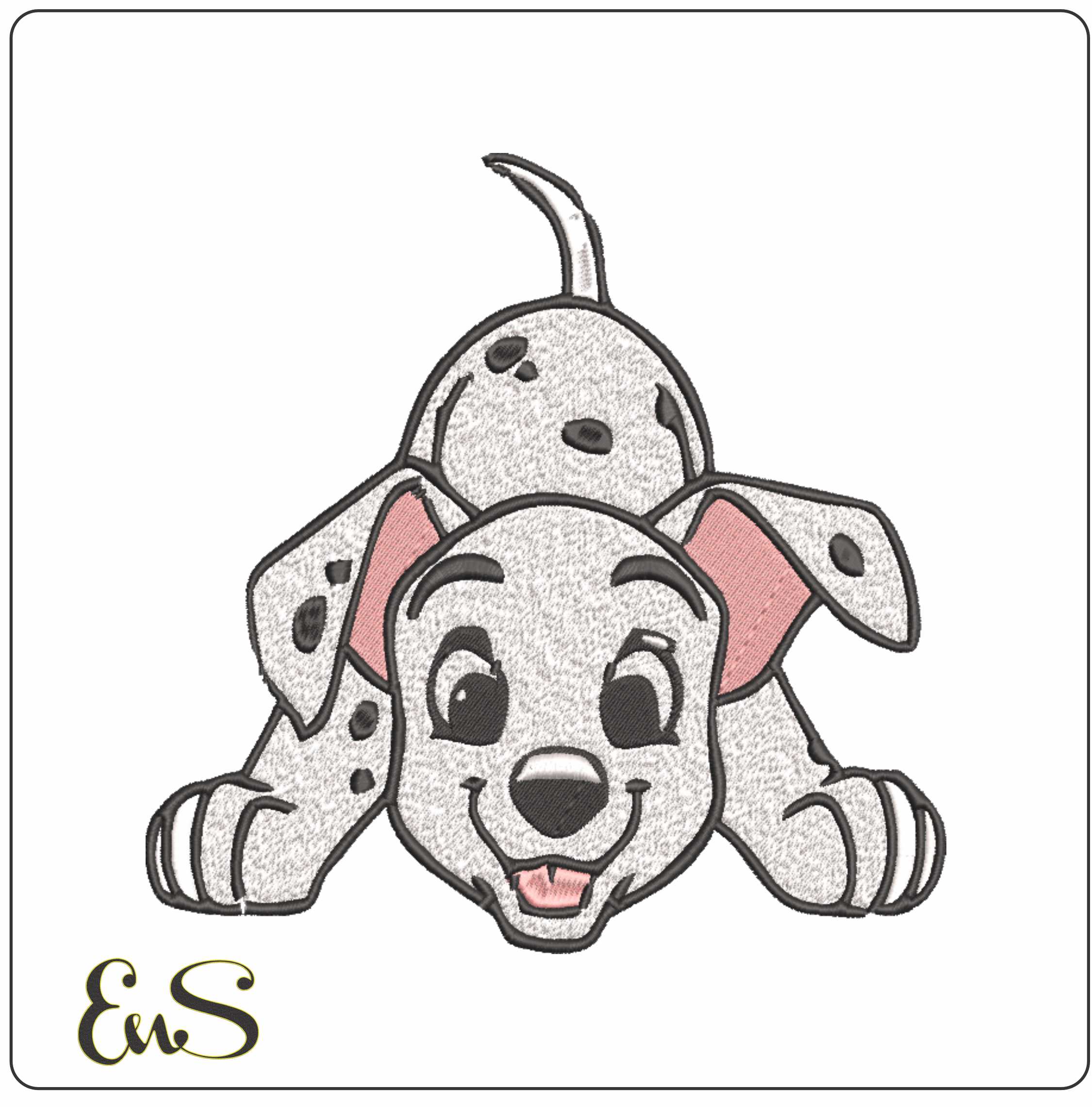 101 Dalmatian embroidery design Cartoon Pounce embroidery design machine pattern Baby toddler embroidery file instant download in a frame