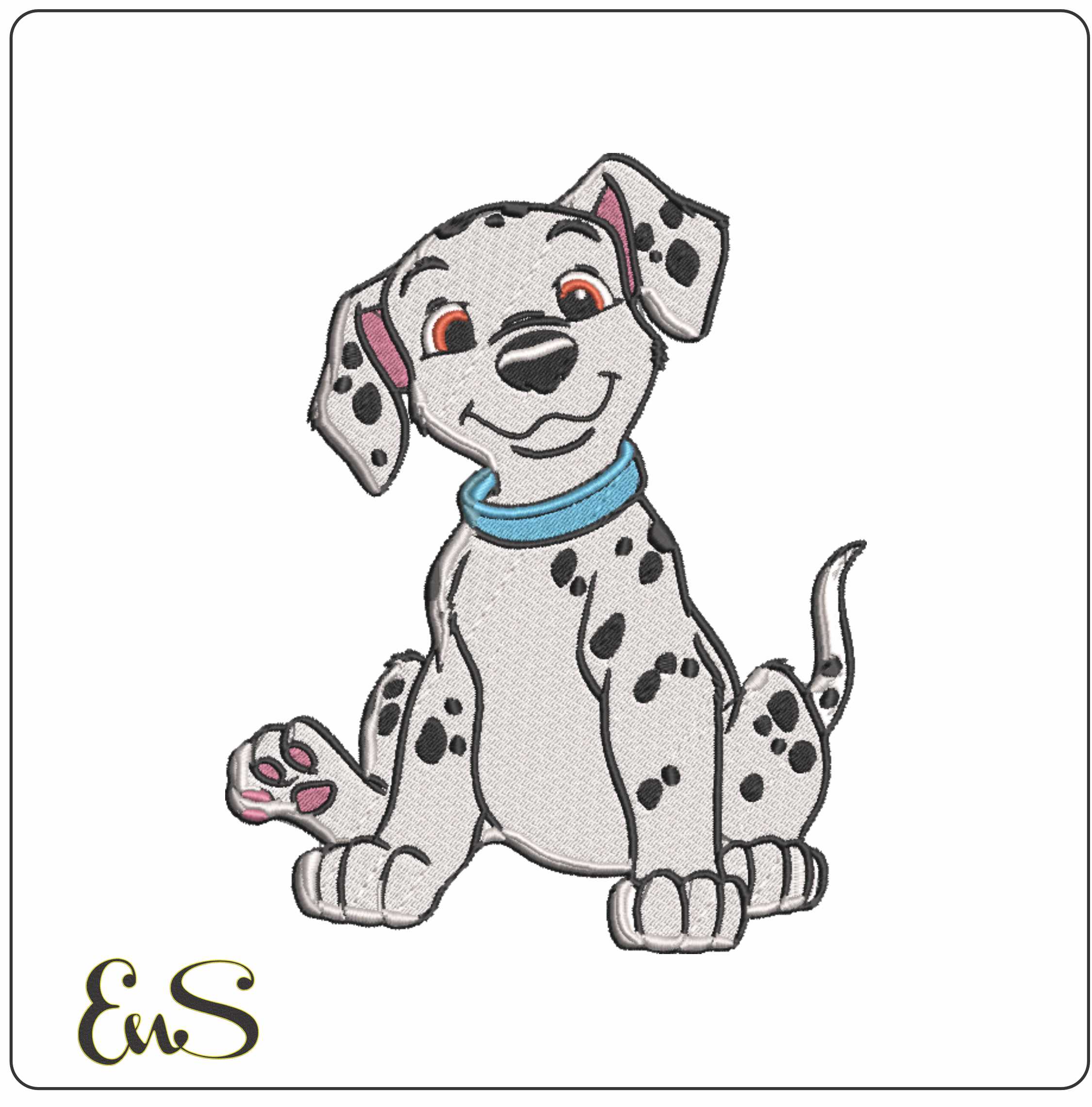 101 Dalmatian embroidery design - Cartoon dog embroidery design machine pattern Baby toddler embroidery file - instant download in a frame