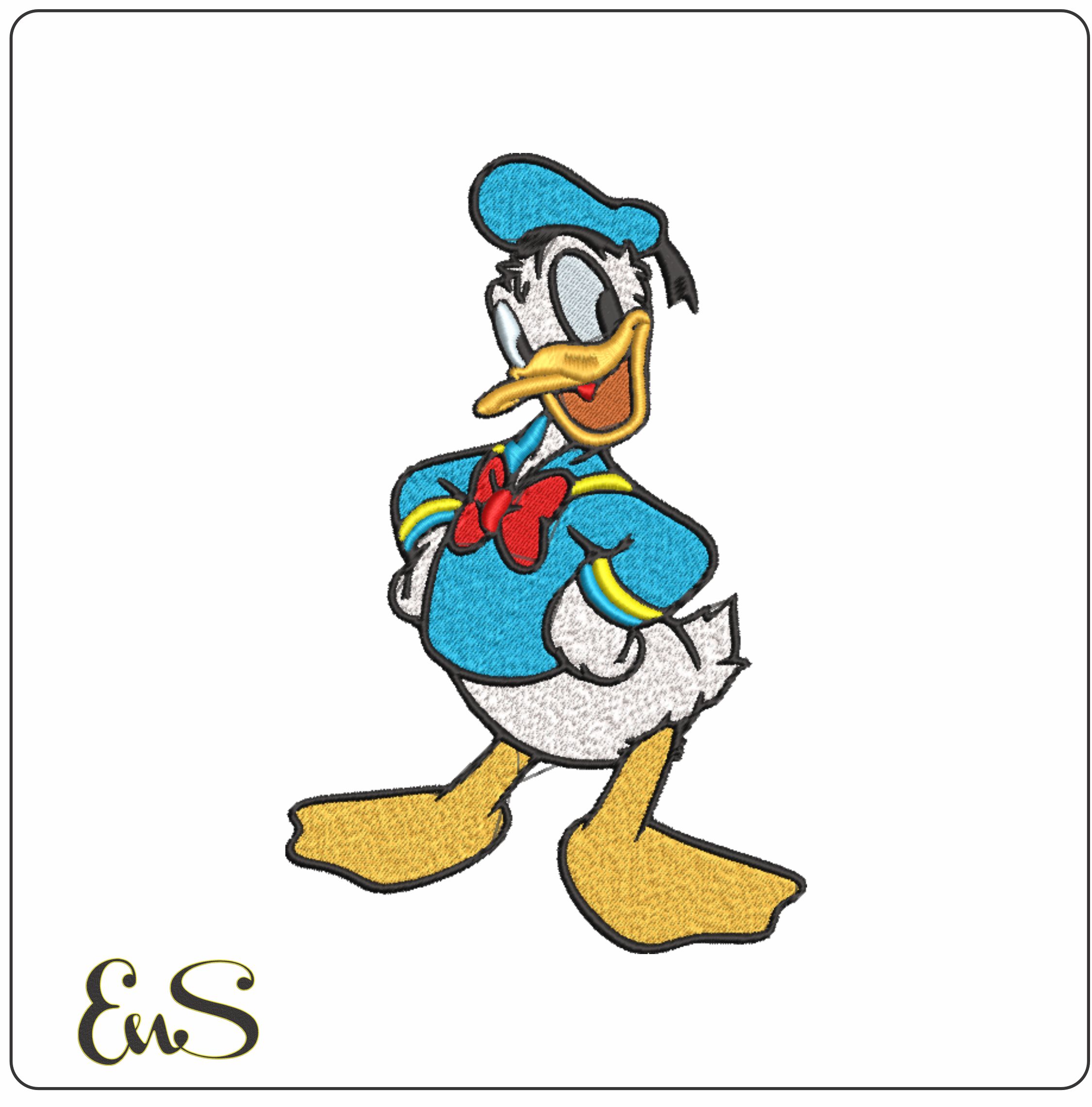 Donald Duck embroidery design machine embroidery design, design for kids, babies, infants, fill embroidery design, instant download 6 sizes