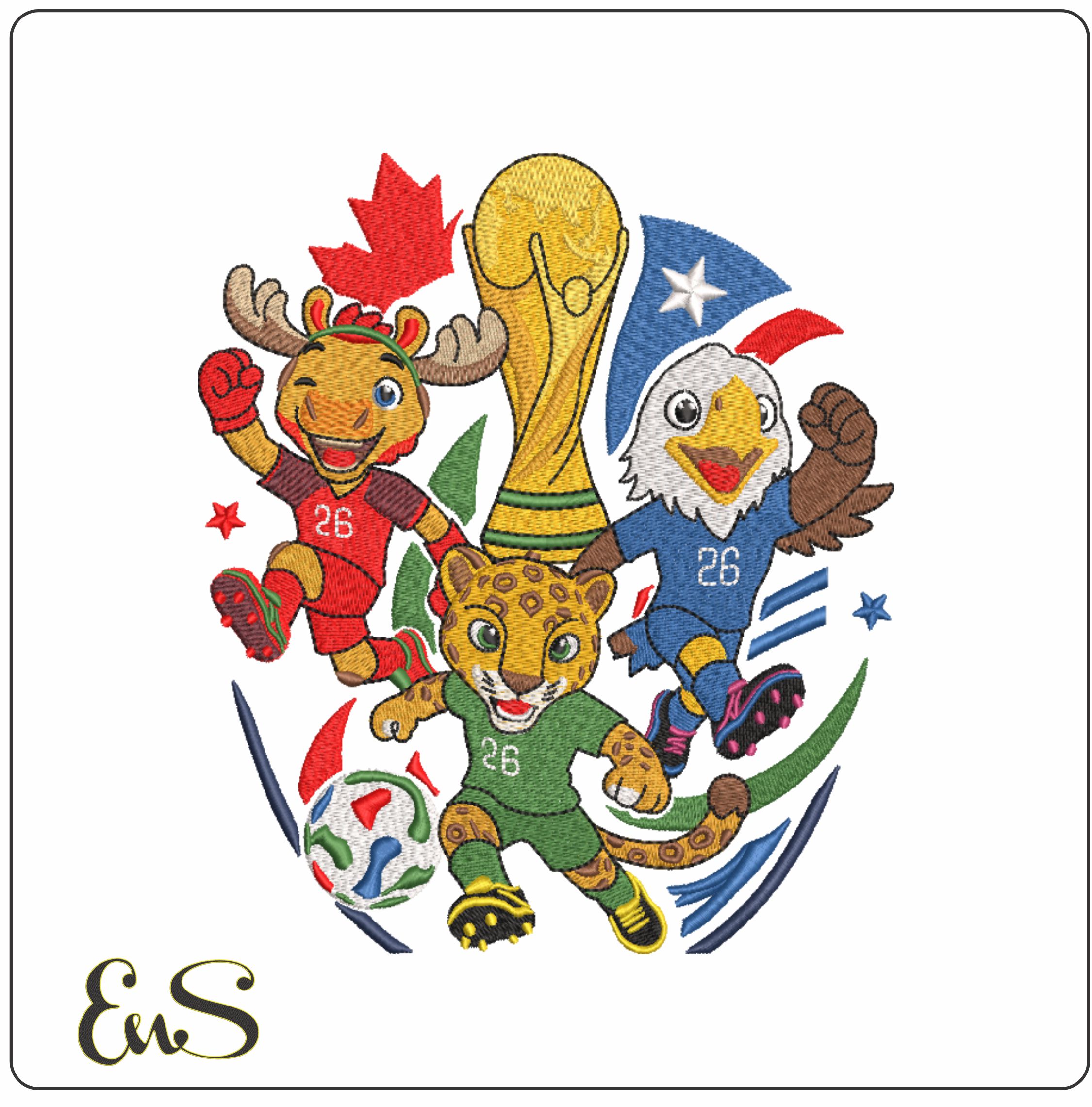 Fifa World Cup 2026 Mascots With Trophy