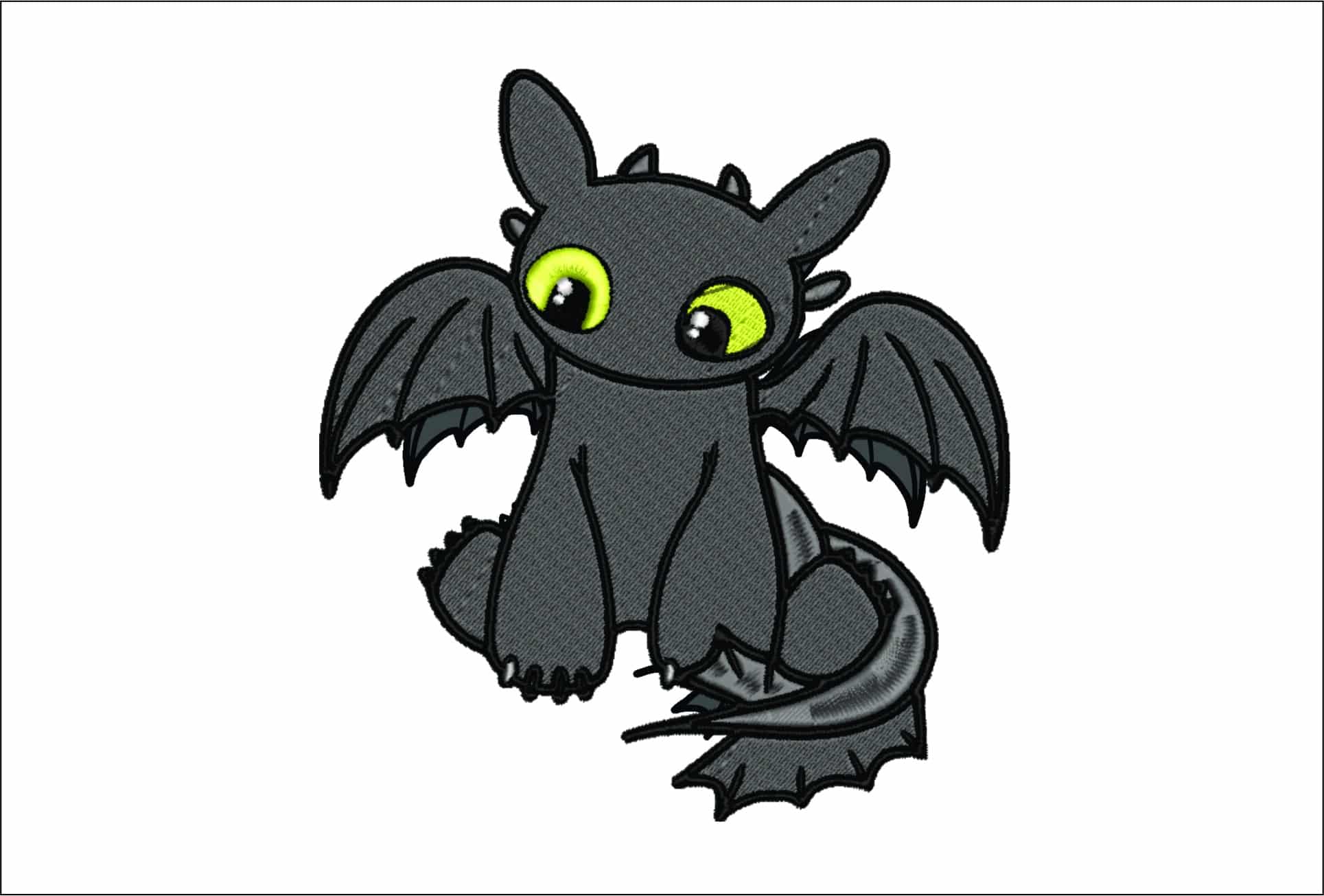 How to train a dragon embroidery design - Toothless embroidery design machine pattern - Baby toddler Infant embroidery