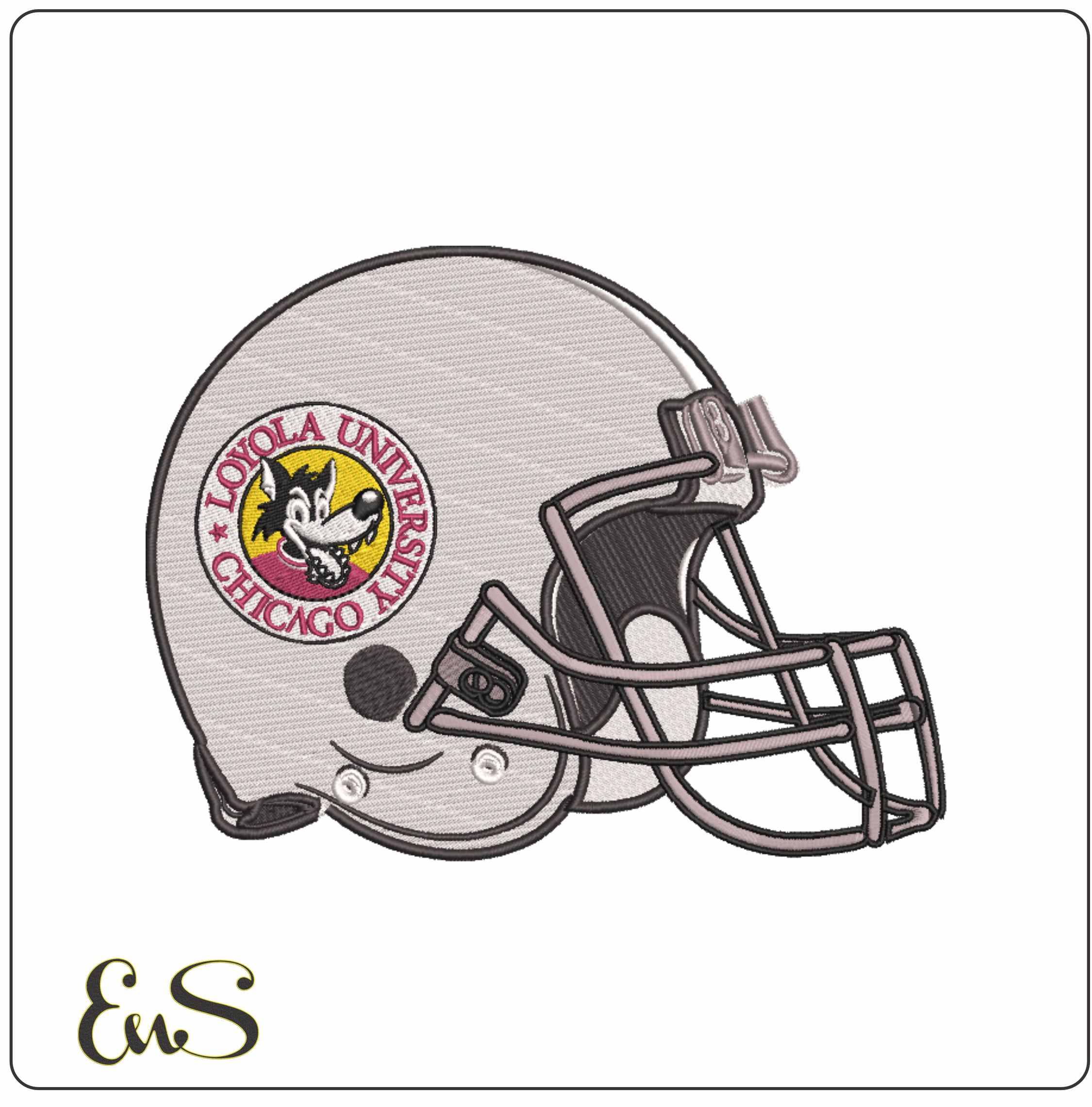 Af Helmet Loyola Ramblers 1994 To 2000 Emblem Loyola University Chicago