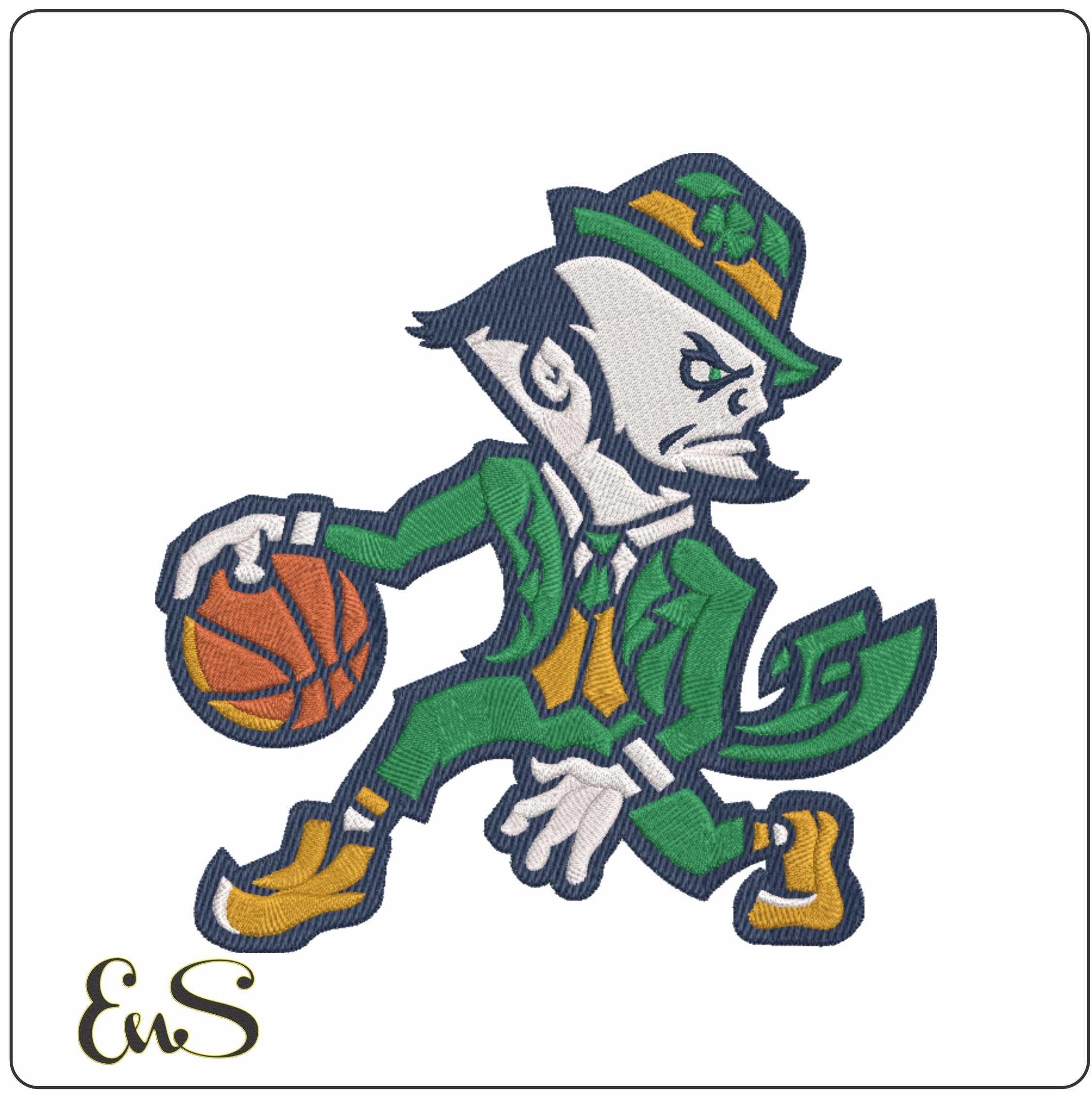 Notre Dame Fighting Irish Leprachaun With Basketball College