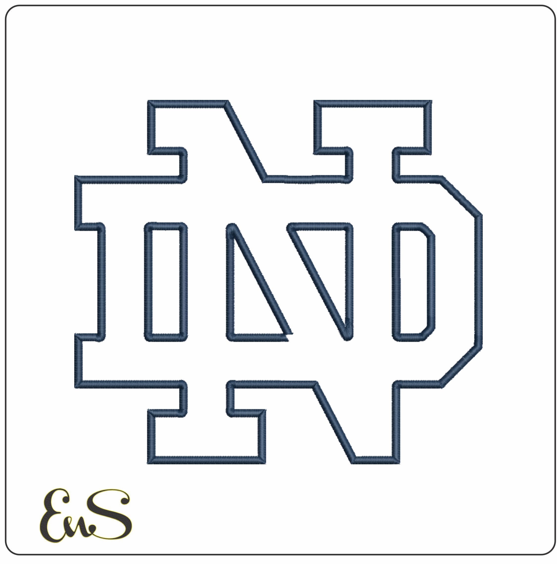 Notre Dame Fighting Irish Outline 1986 On Notre Dame University