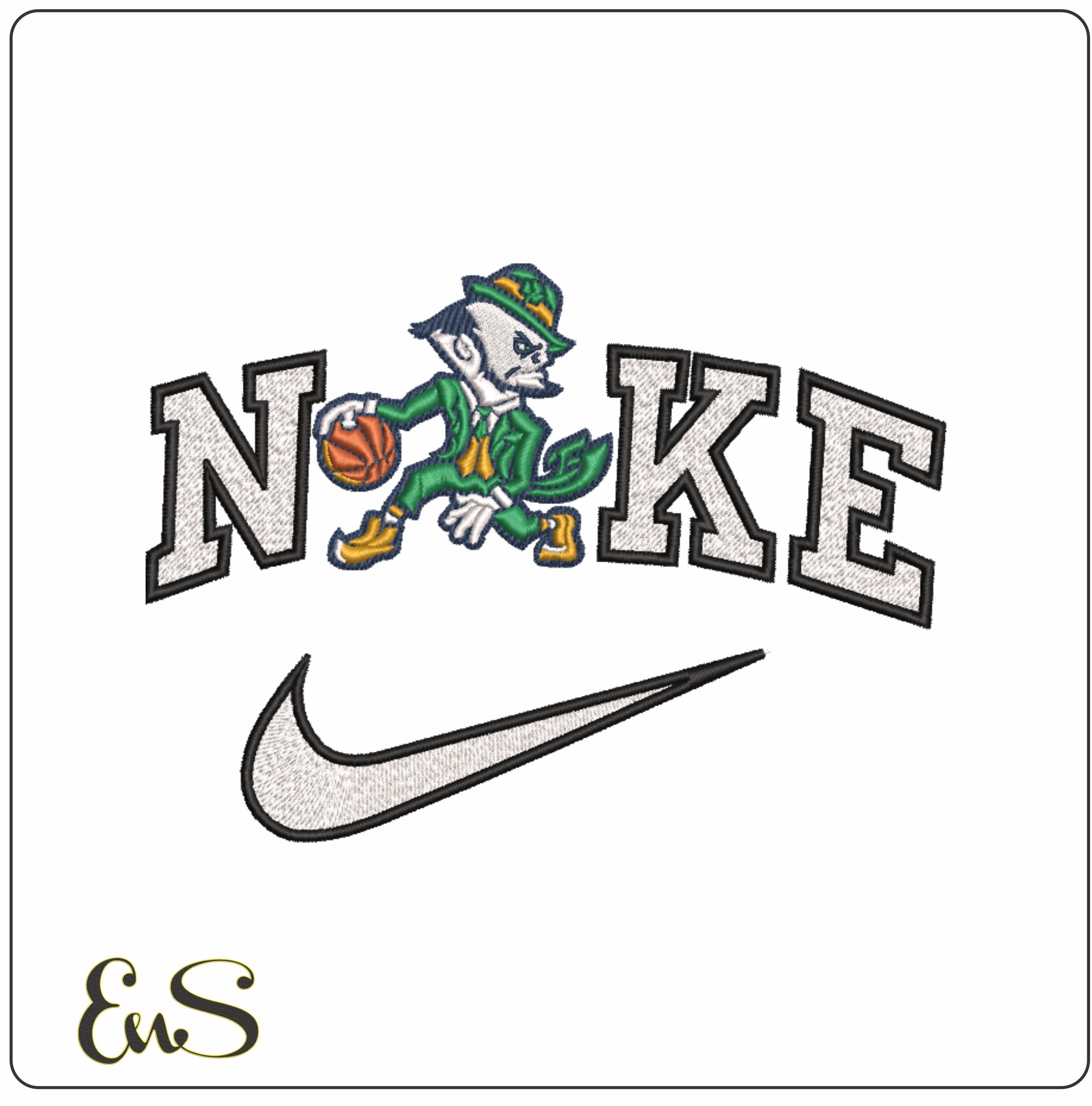 Nike Notre Dame Fighting Irish Leprachaun With Basketball Satin College