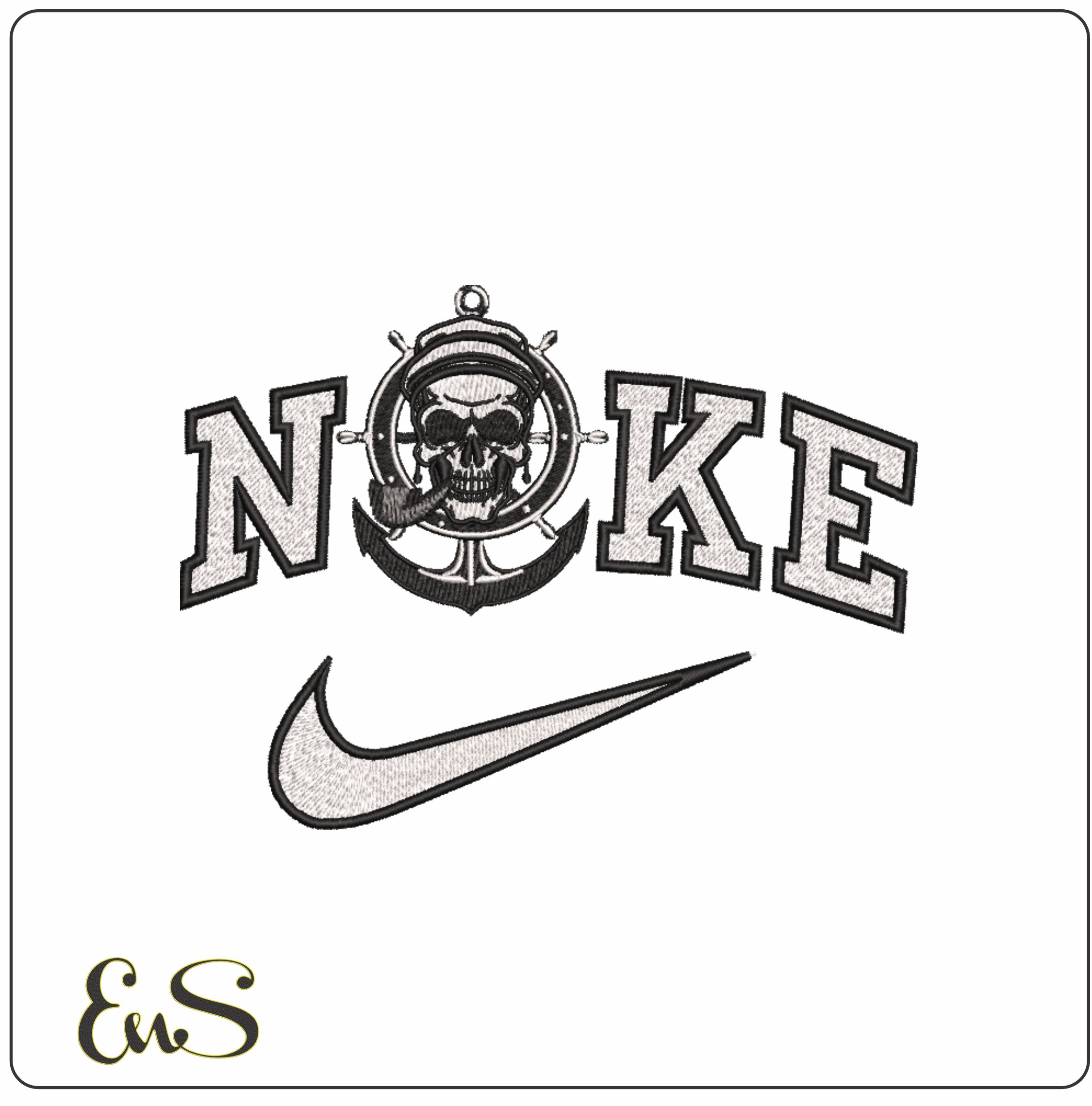 Nike Anchor And Ships Wheel With Skull