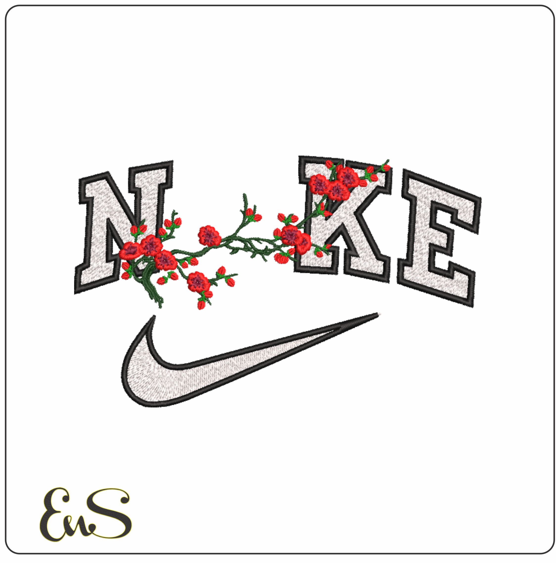 Nike Red Roses And Buds On Branches