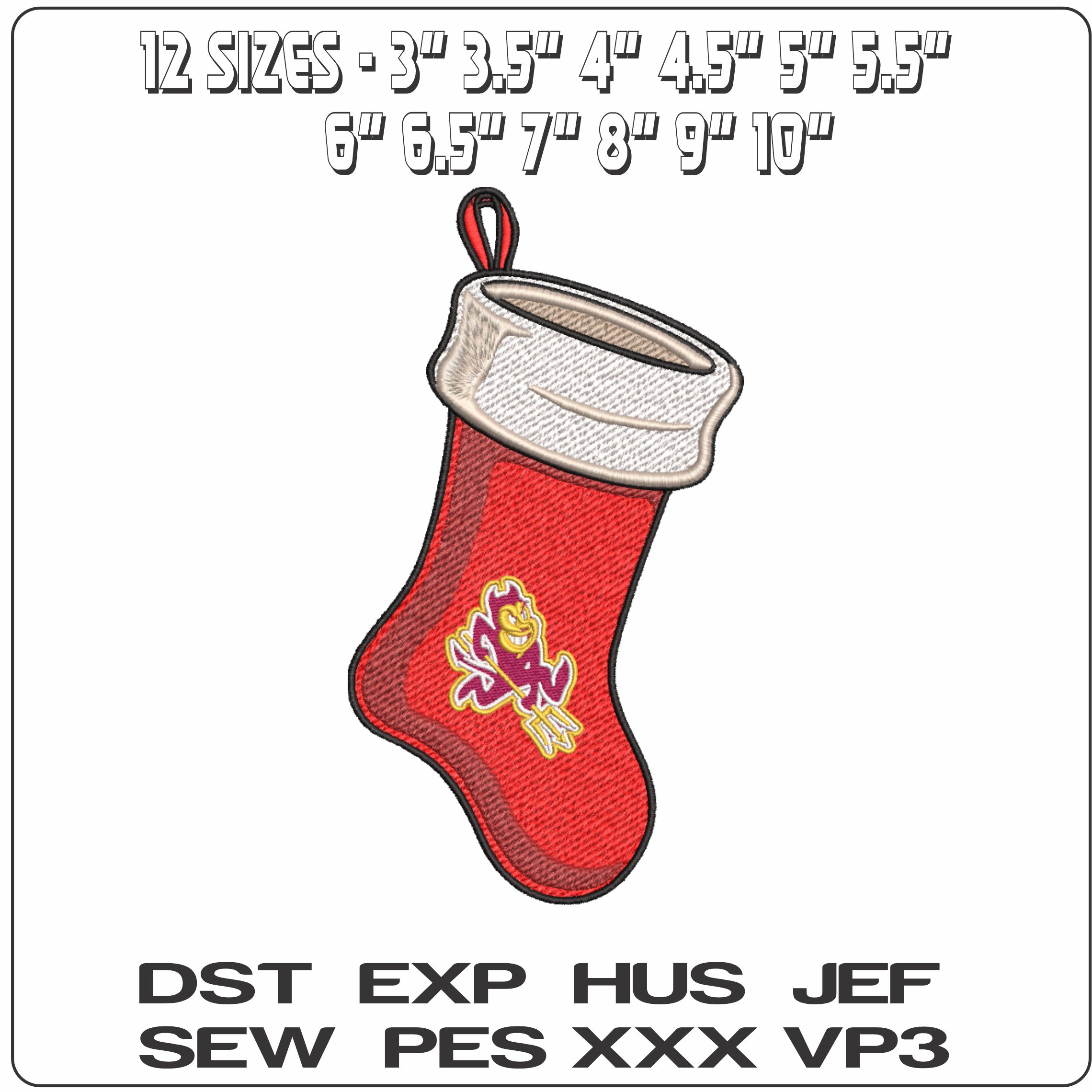 Christmas Stocking Arizona State Sun Devils 1980 2010 Arizona State University College