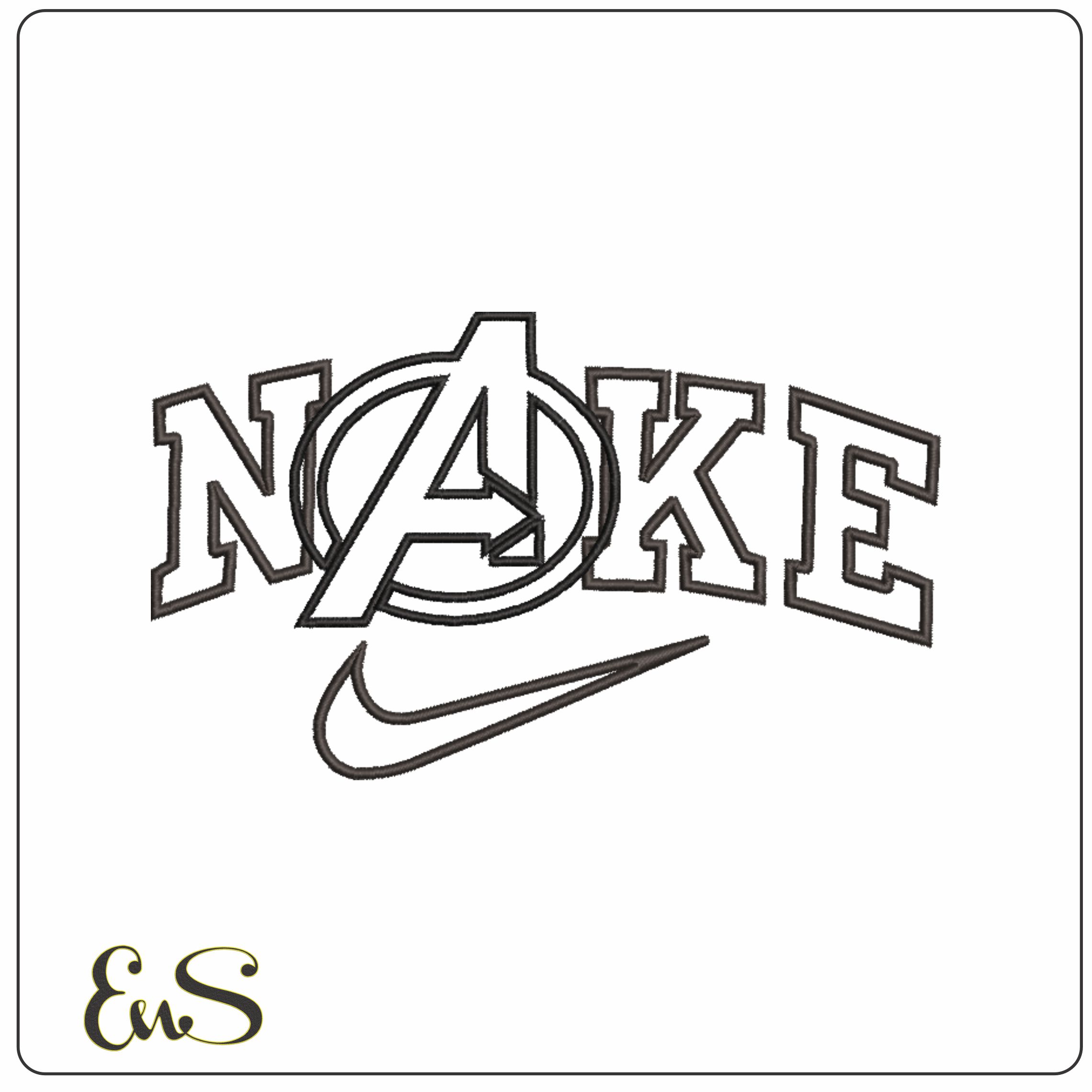 Nike Avengers Outline Logo Marvel Comics