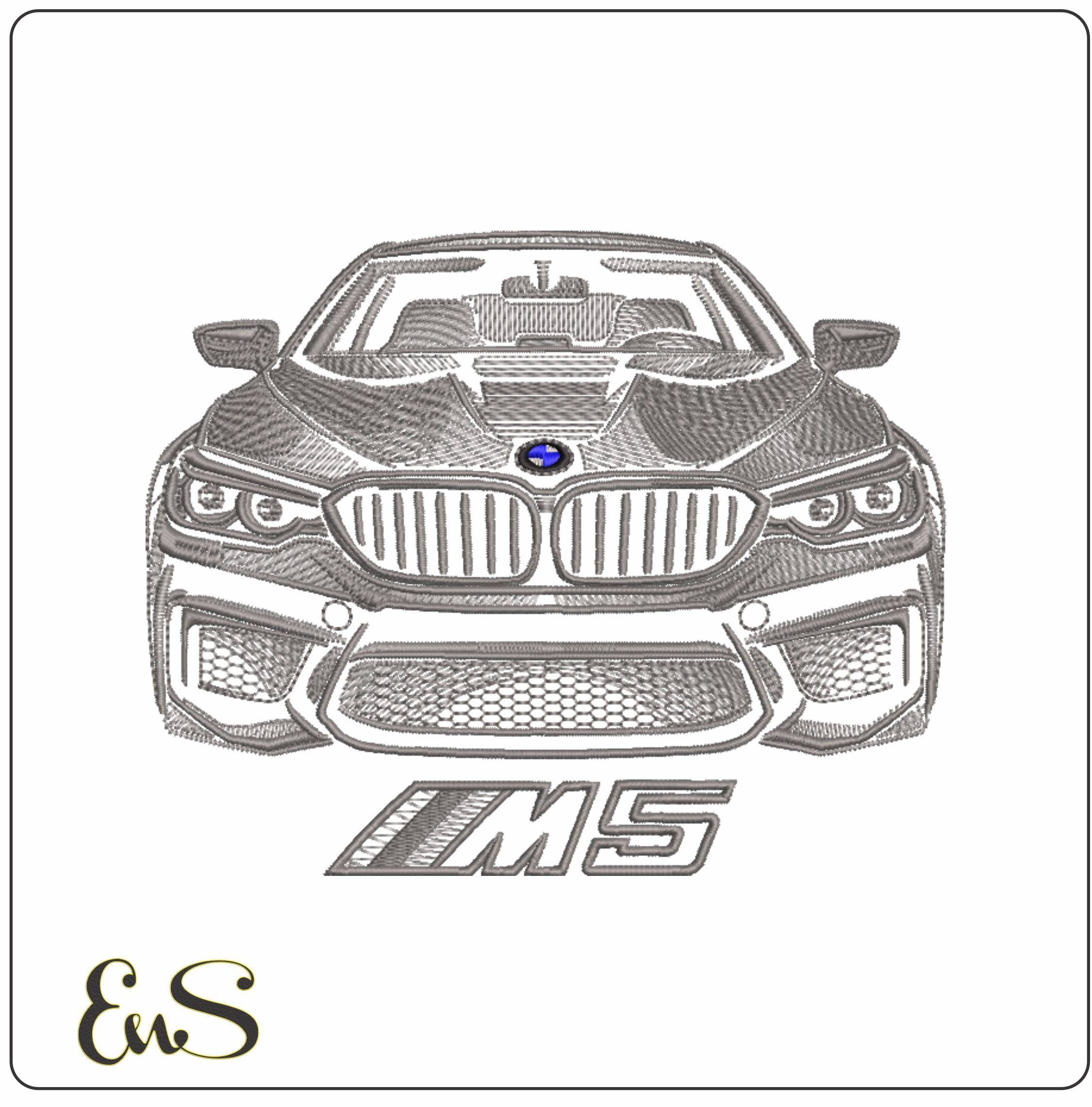 Bmw M5 With Logo Outline