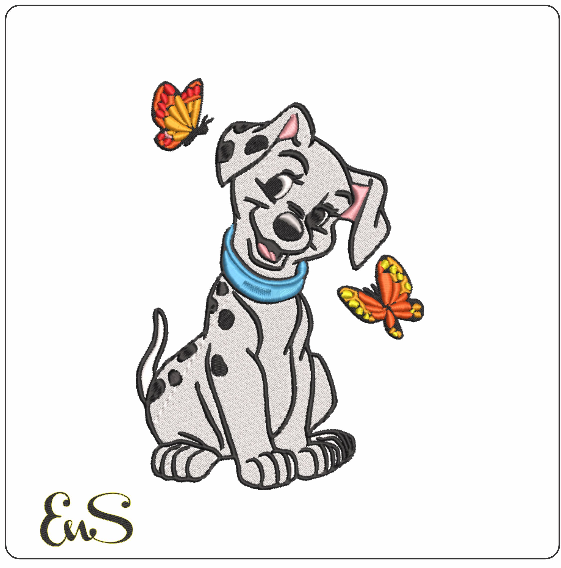 Dalmatian With Butterflies