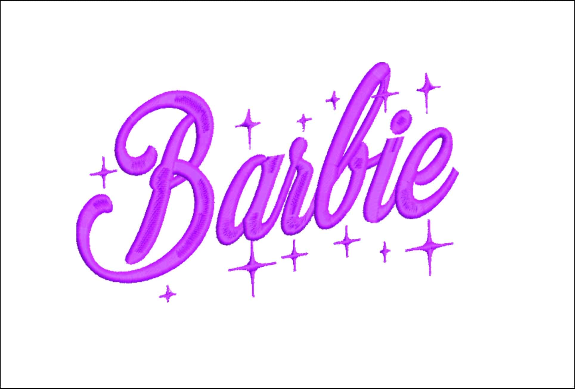 Barbie text embroidery design Pink Barbie Merry Stars Font Logo design machine pattern embroidery file instant download in a frame