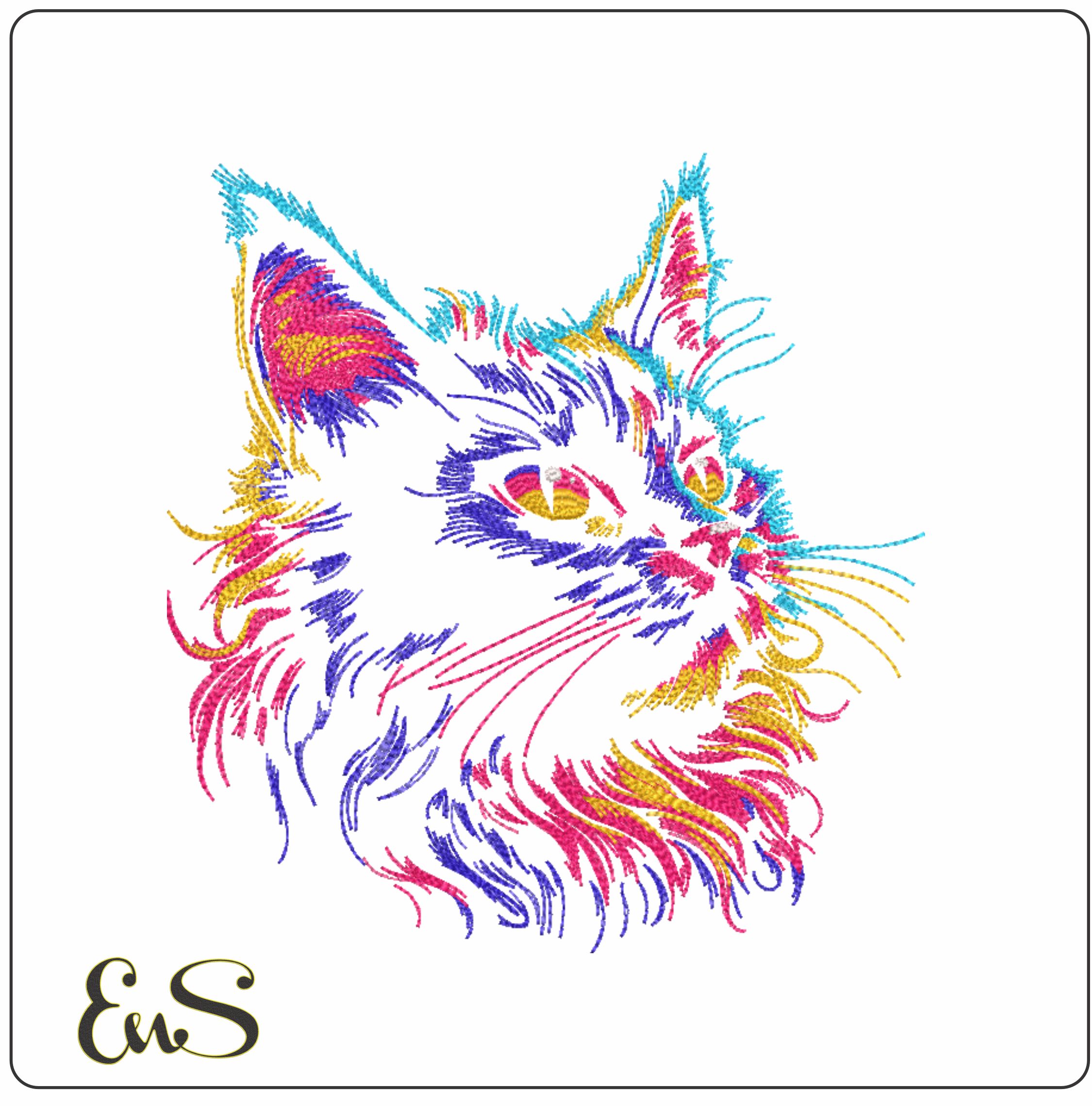 Colorful Neon Cat