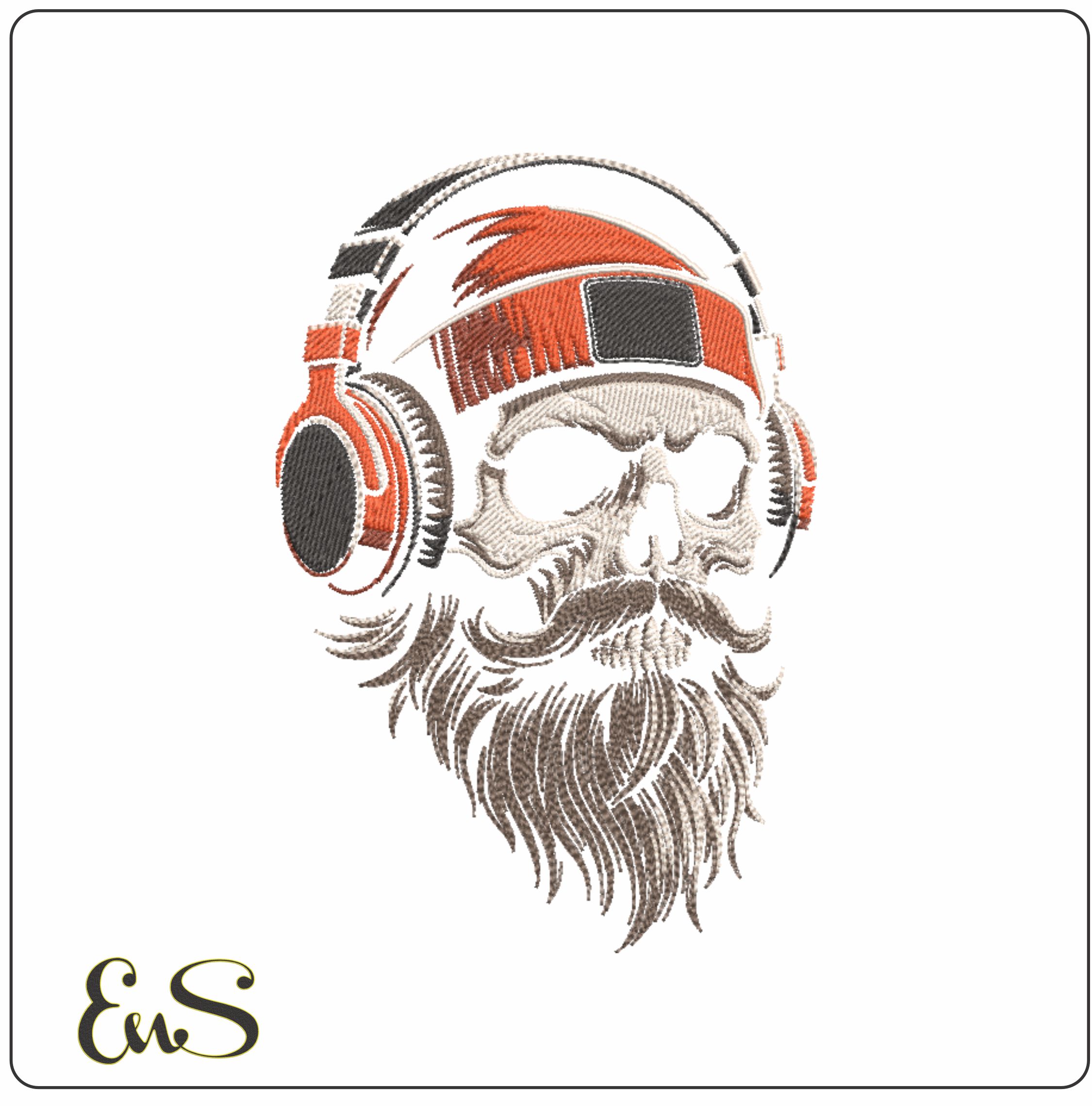Hipster Skull With Headphones