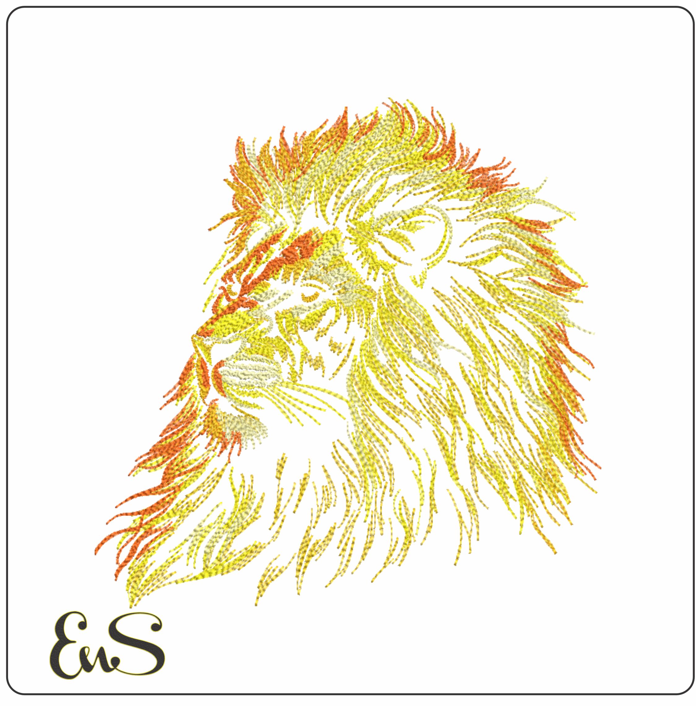 Lion Face Line Art