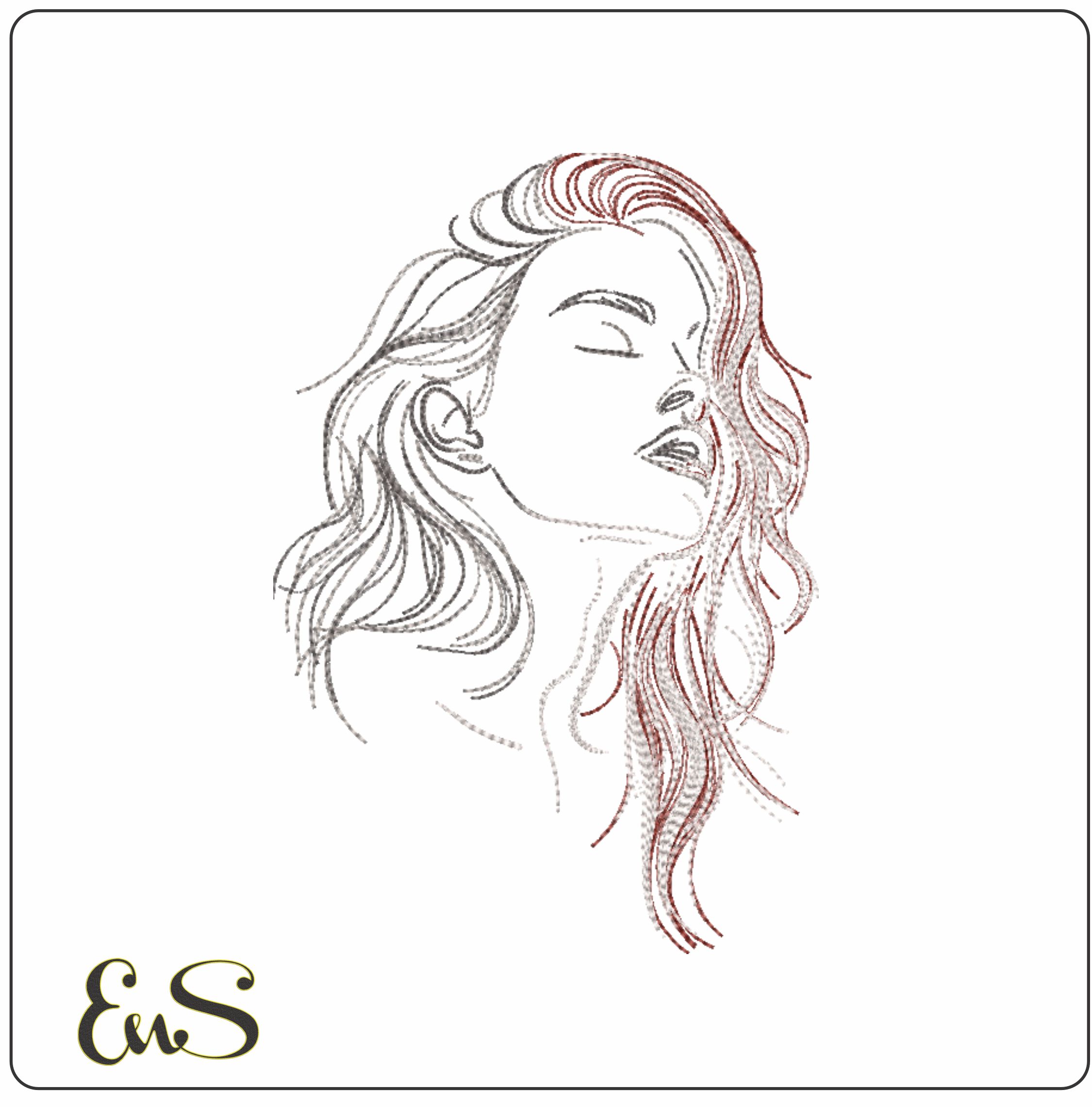 Mono Chrome Woman Line Art