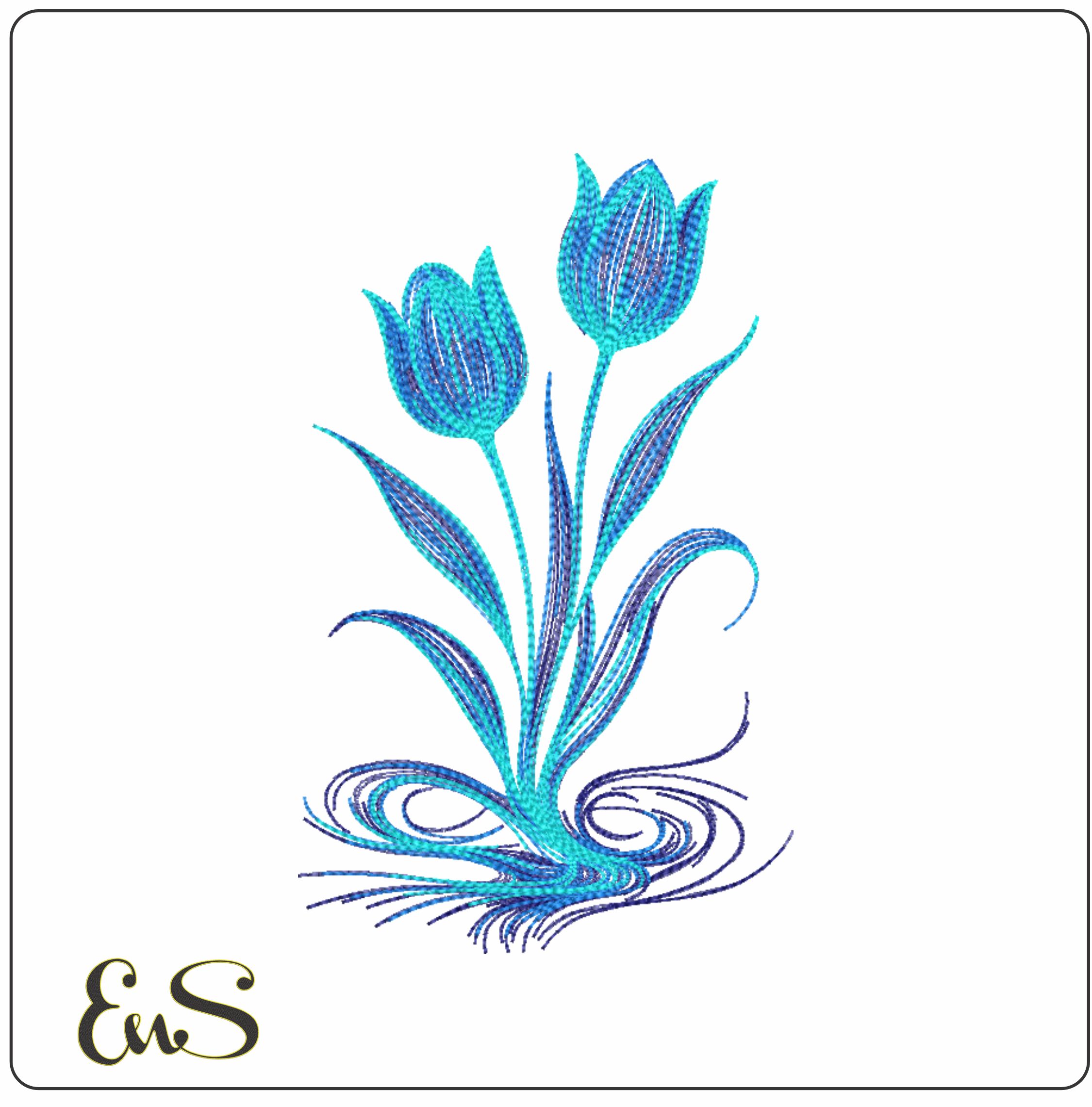 Neon Blue Tulip