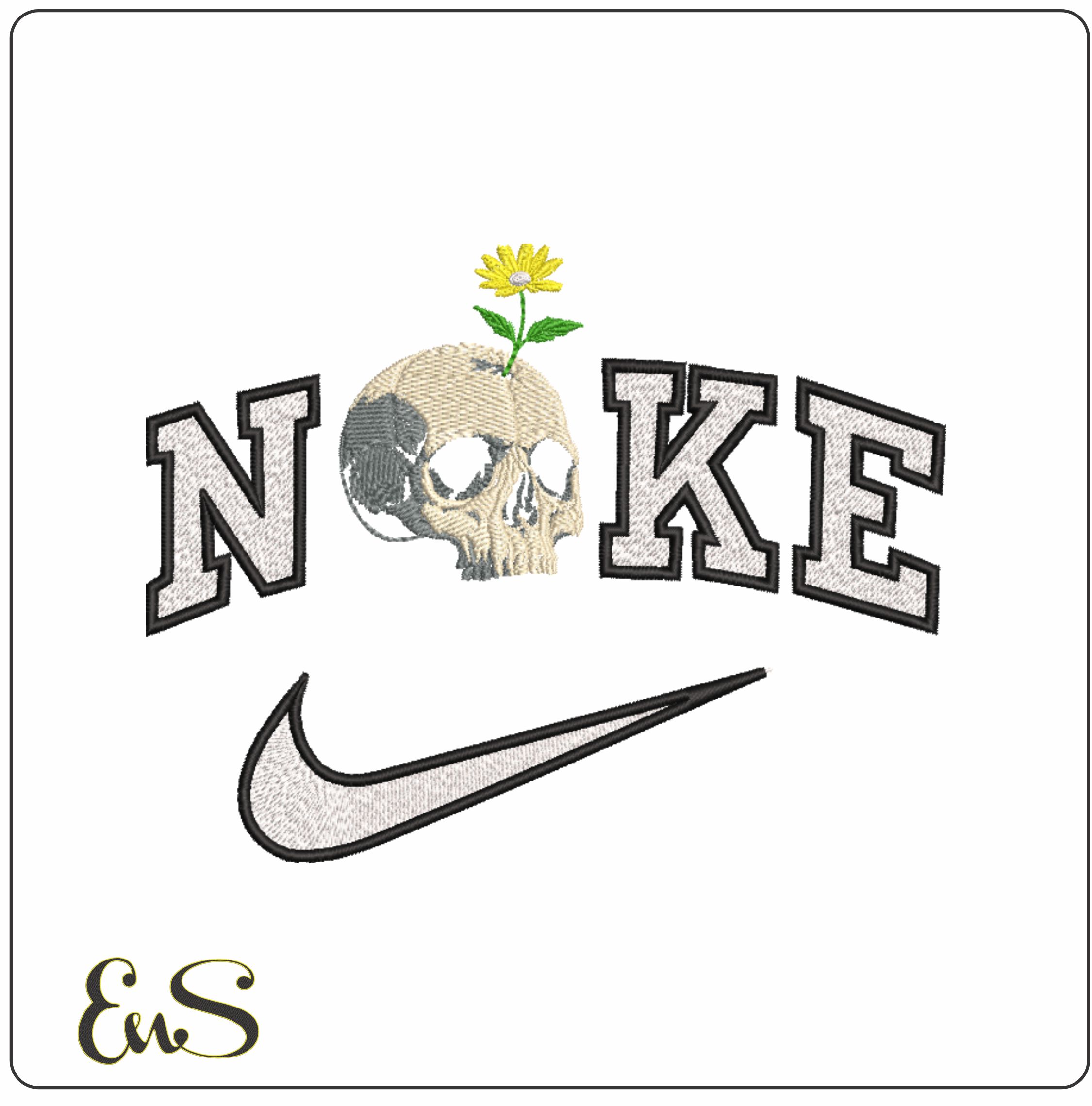 Nike Skull With Daisy Flower