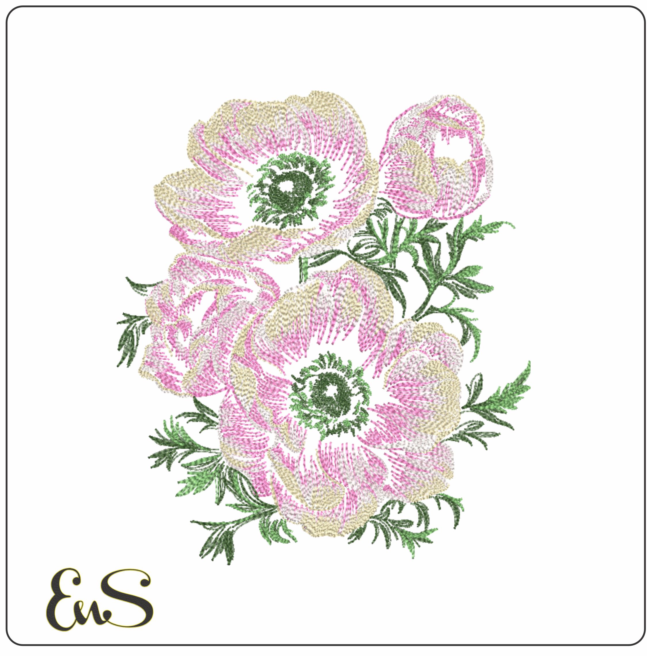 Pink And White Peomy Line Art