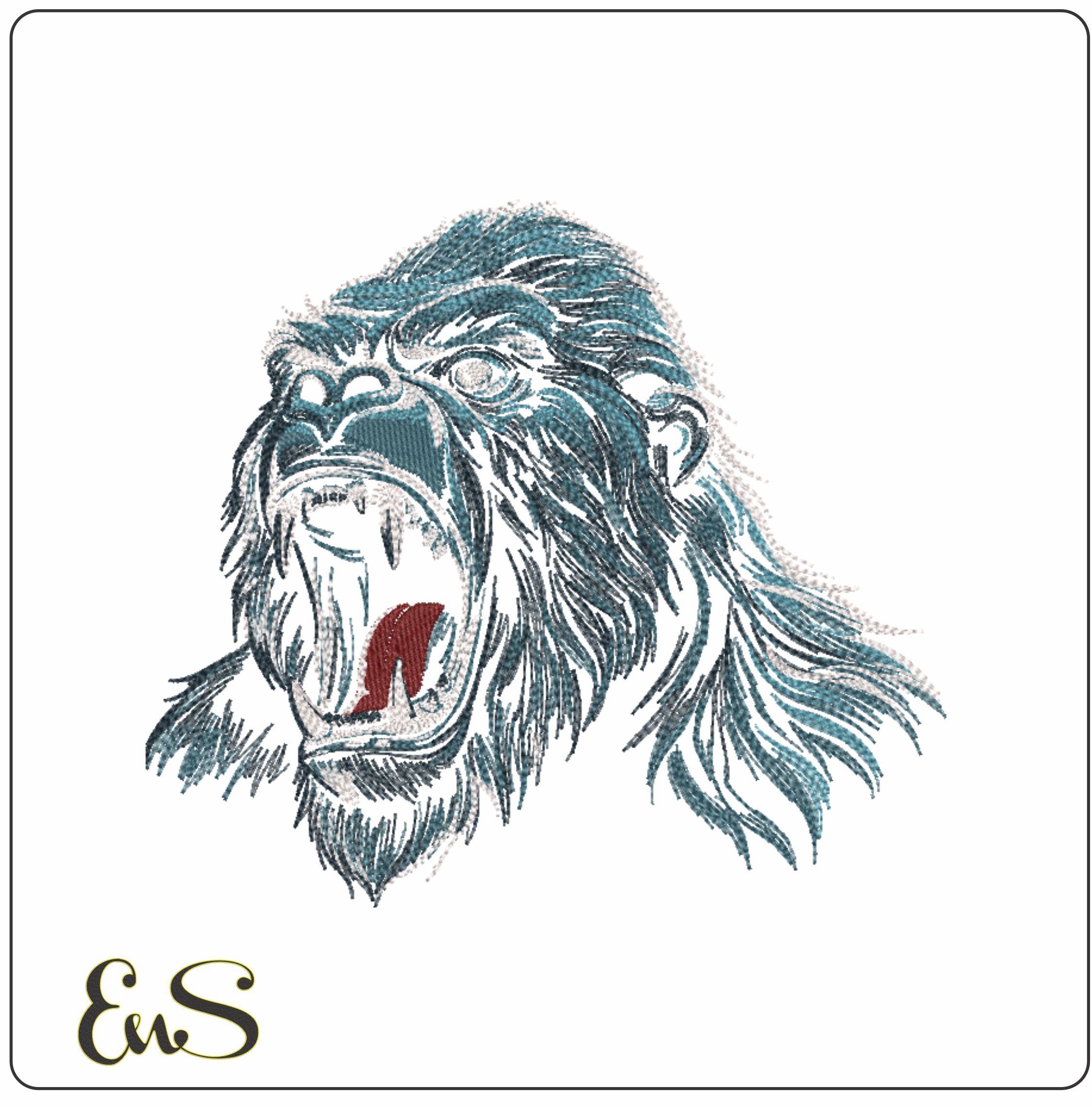 Roaring Grey Gorilla