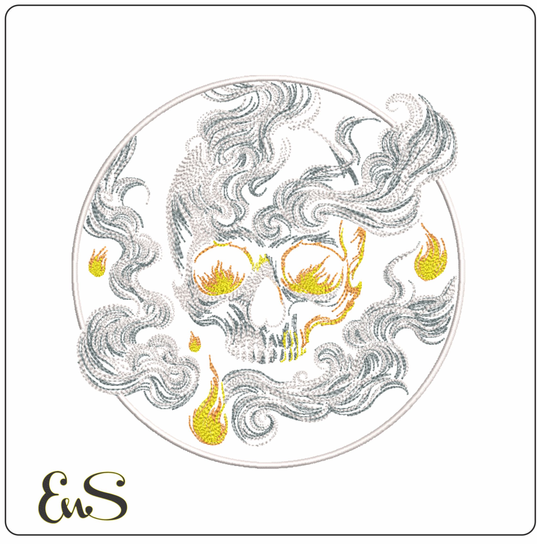 Smoking Skull With Flaming Eyes