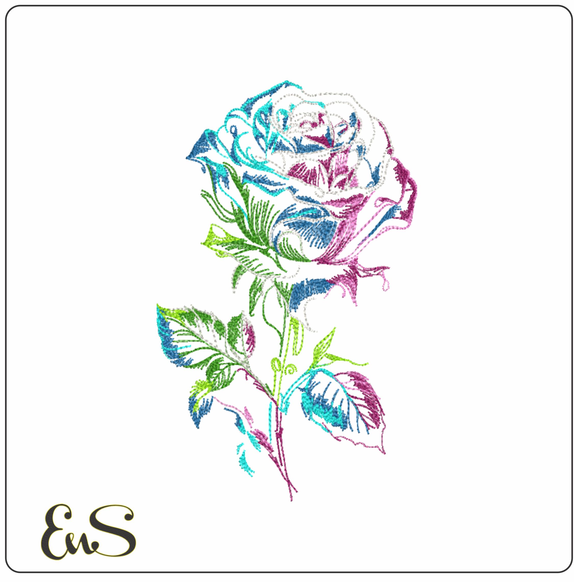 Stylized Colorful Rose