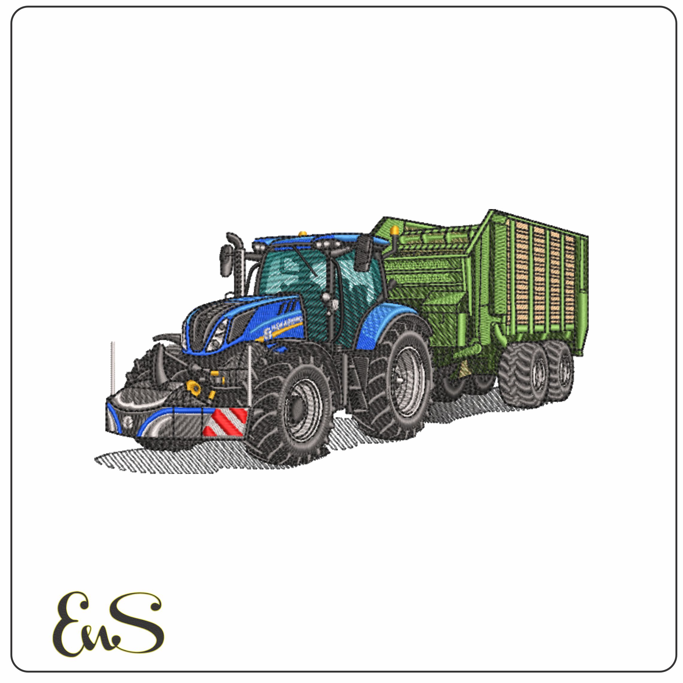 New Holland Tractor With Manure Spreader
