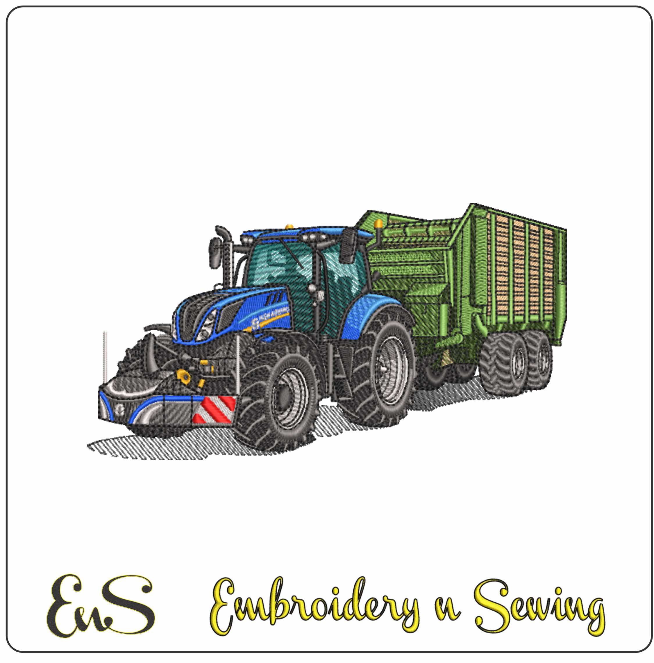 New Holland Tractor With Manure Spreader