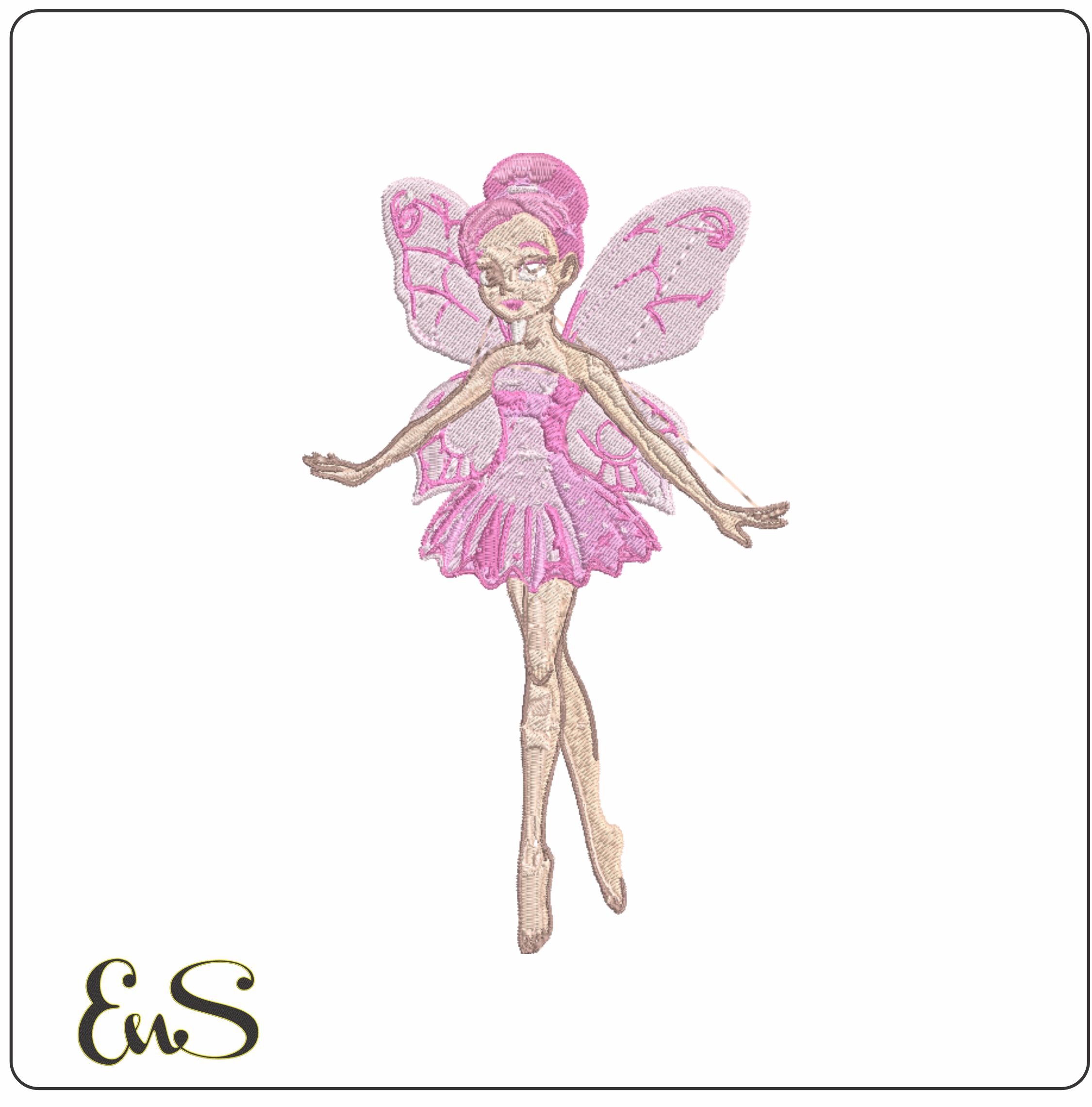 Fairy embroidery design - Cartoon Fairy embroidery design machine pattern - Baby toddler embroidery file - instant download in a frame