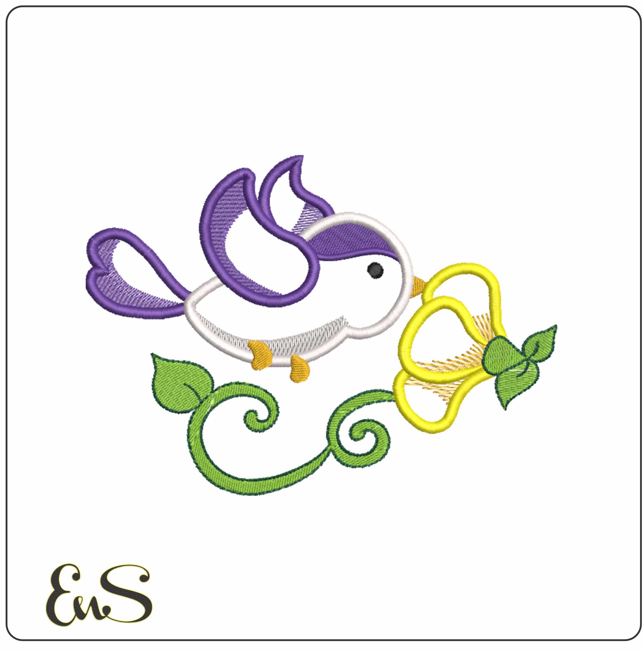 Applique Bird With Flower