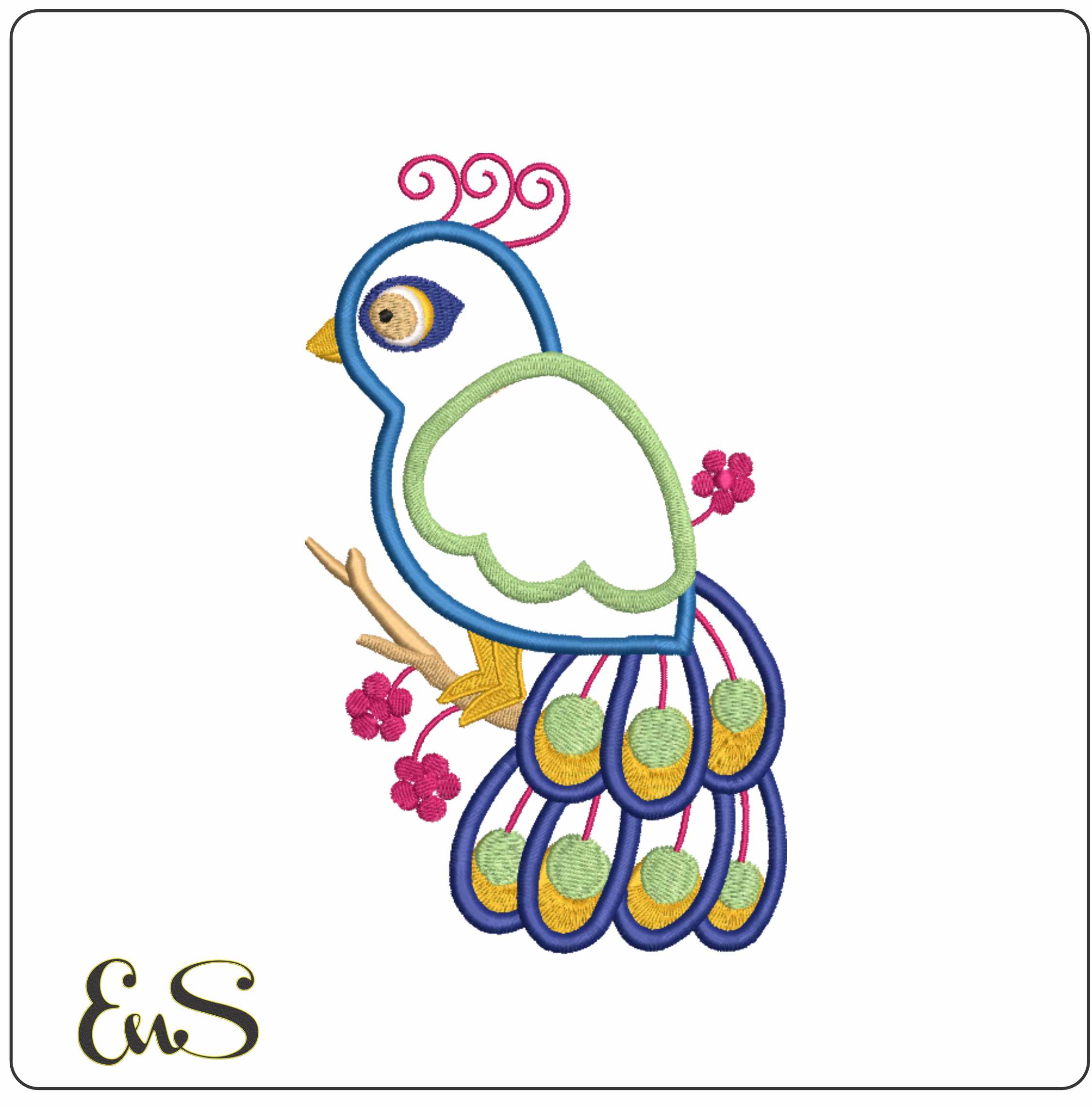 Applique Peacock On Branch