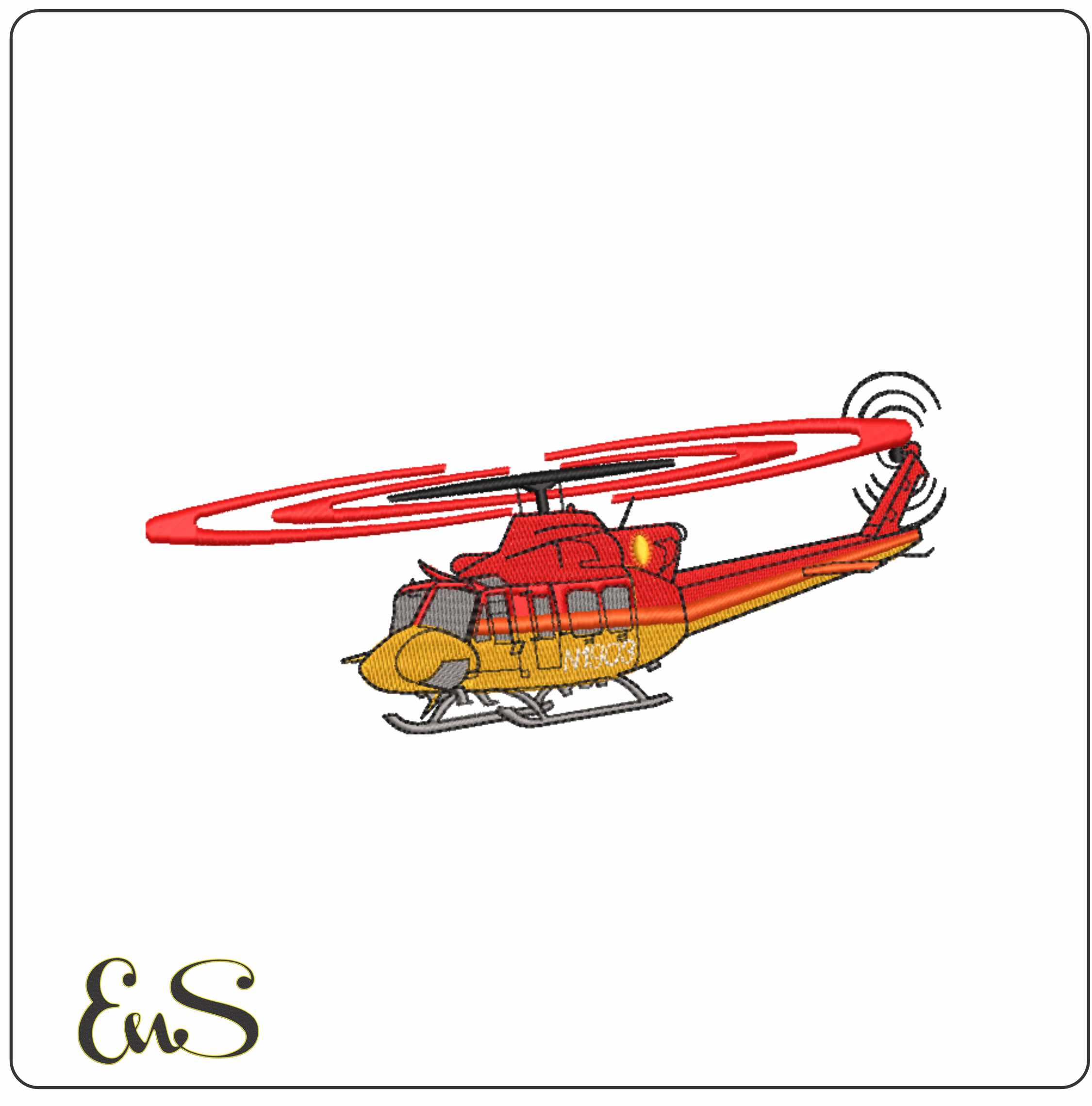 Red And Yellow Rescue Helicopter