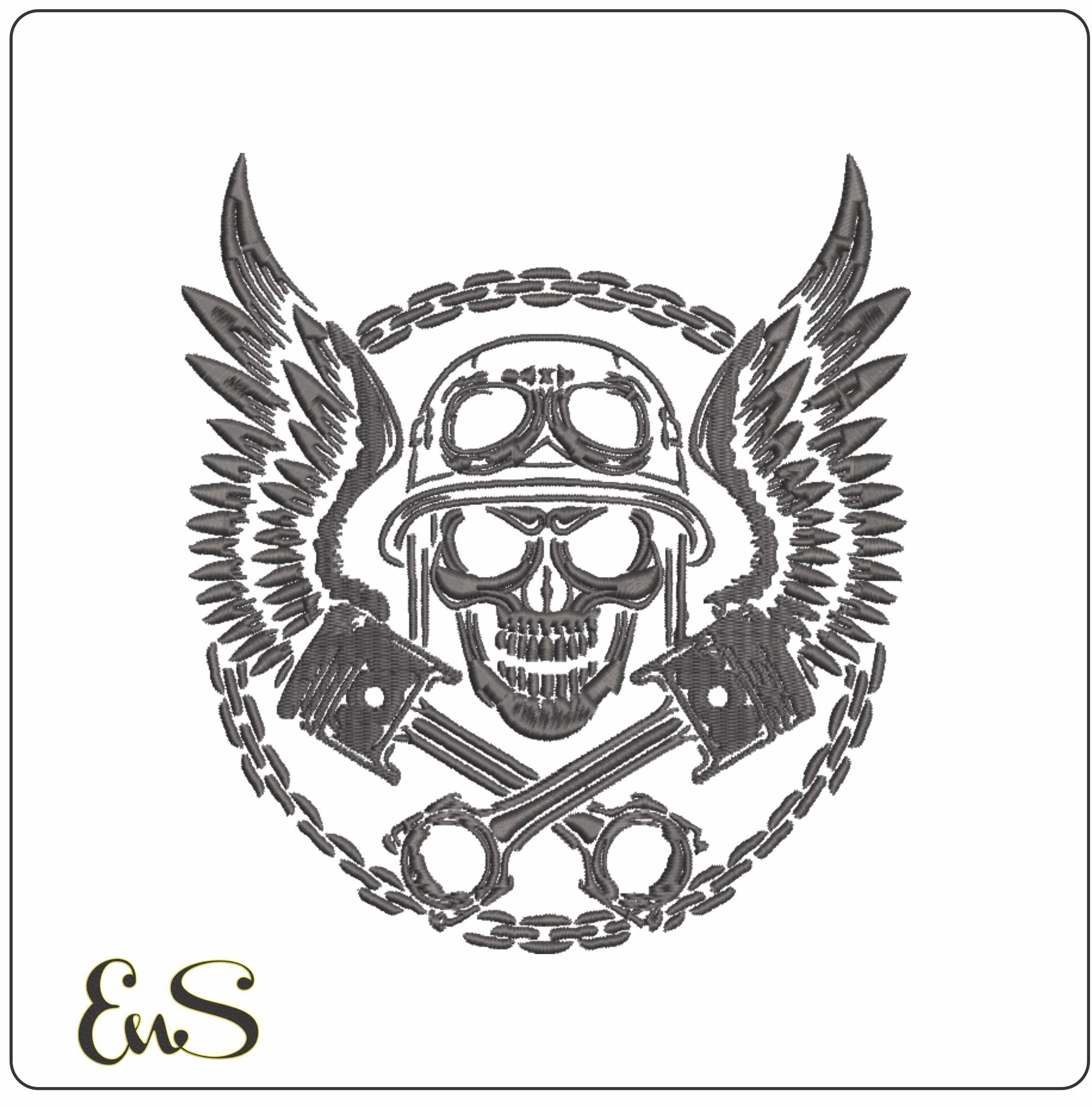 Skull Pistons And Wings