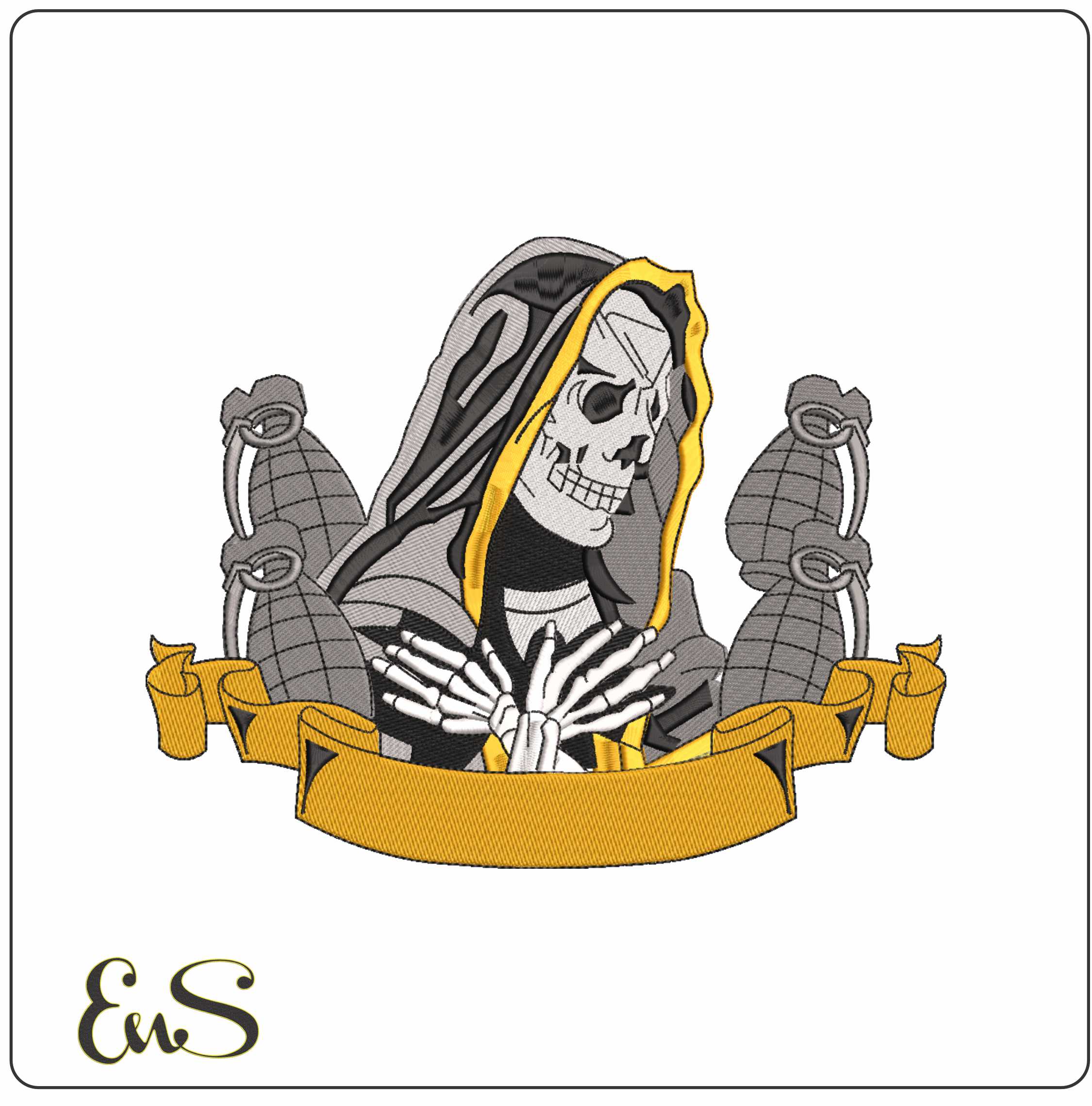Skull With Handgranades