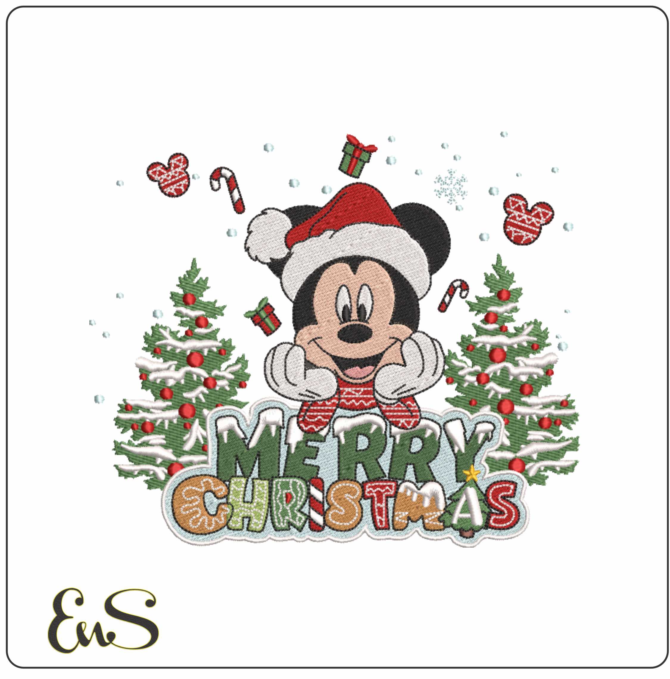 Merry Christmas And Snow Mickey Mouse